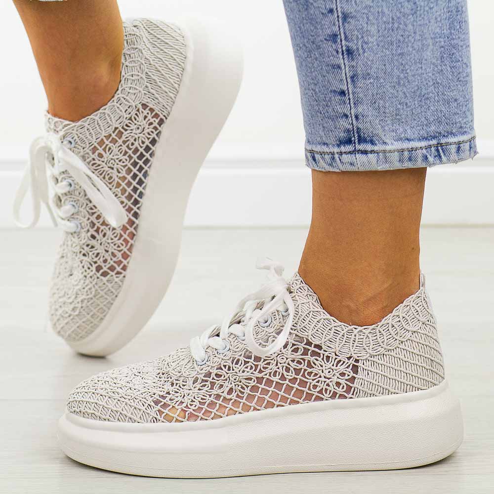 Białe przewiewne półbuty damskie Vinceza 17371