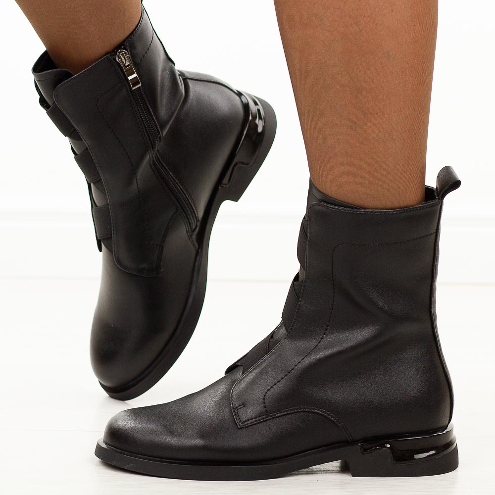 Czarne wysokie skórzane botki damskie T.Sokolski Z25-40