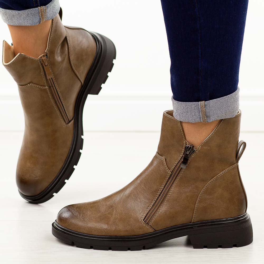 L.Brązowe botki damskie M.Daszyński 2501-5