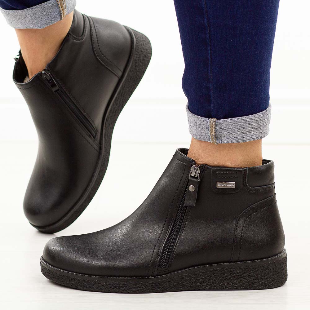 Czarne skórzane botki damskie Sergio Leone Bt25348S