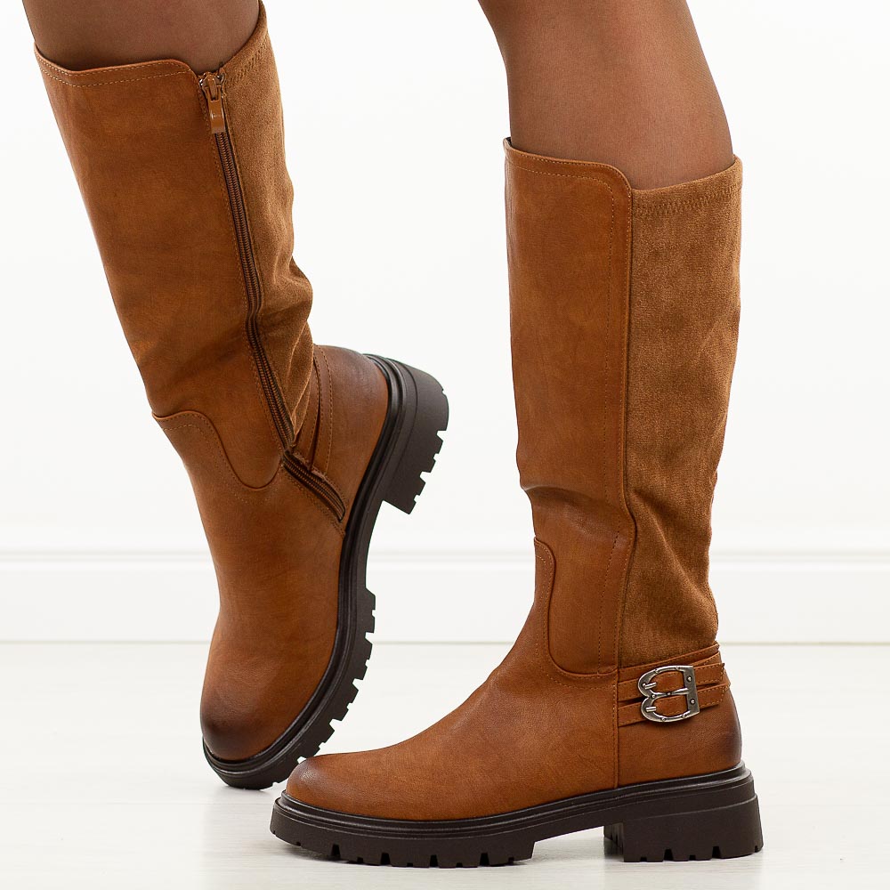 Camelowe kozaki damskie M.Daszyński 2508-3