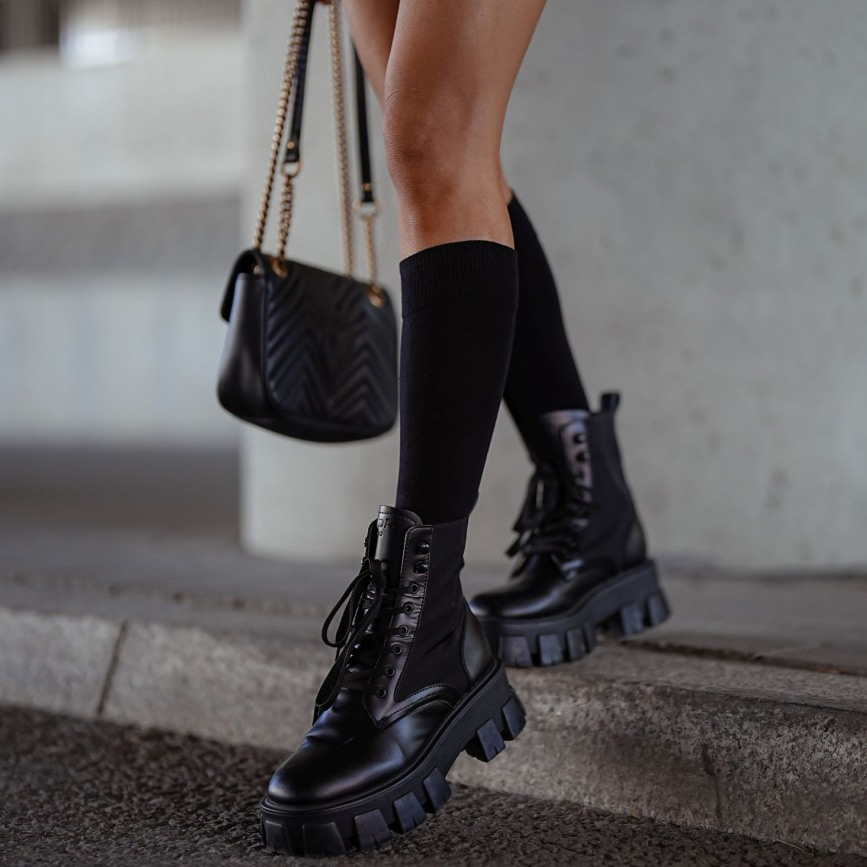 Podkolanówki damskie gładkie 200 czarny