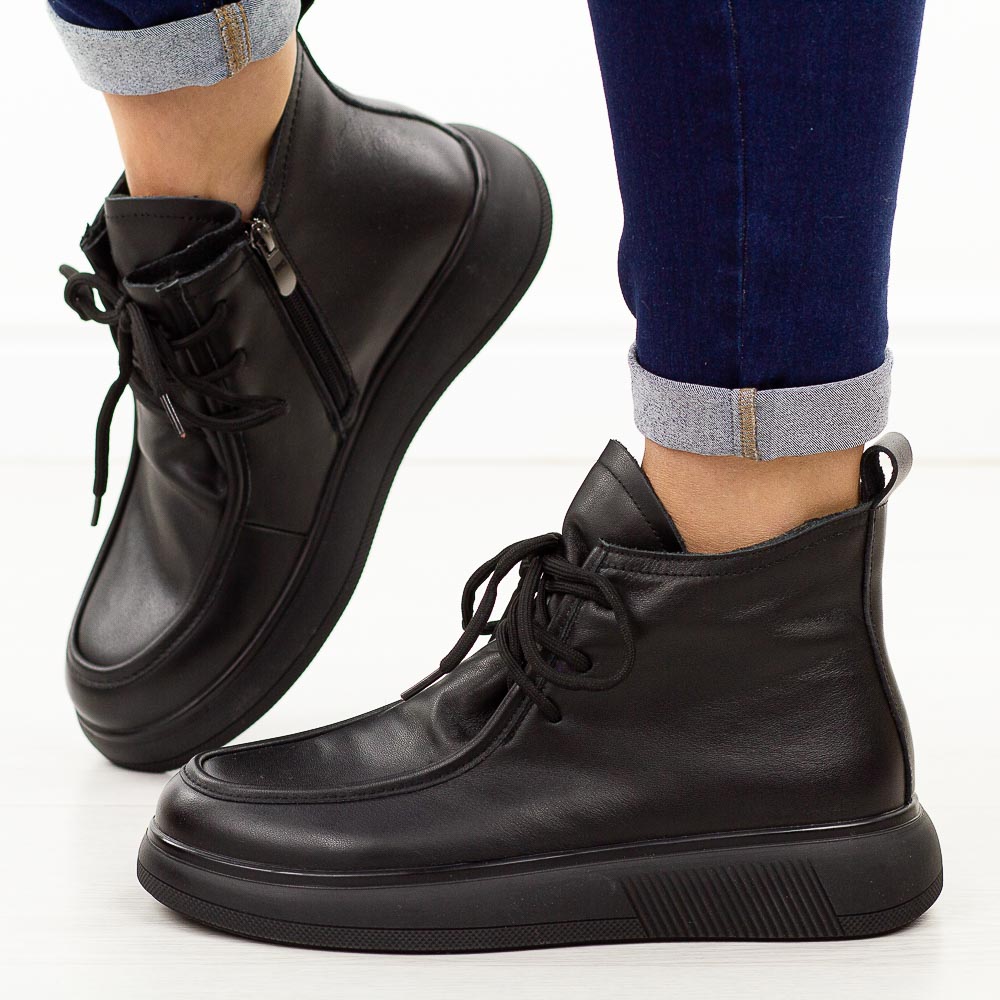 Czarne skórzane botki damskie T.Sokolski Z25-25