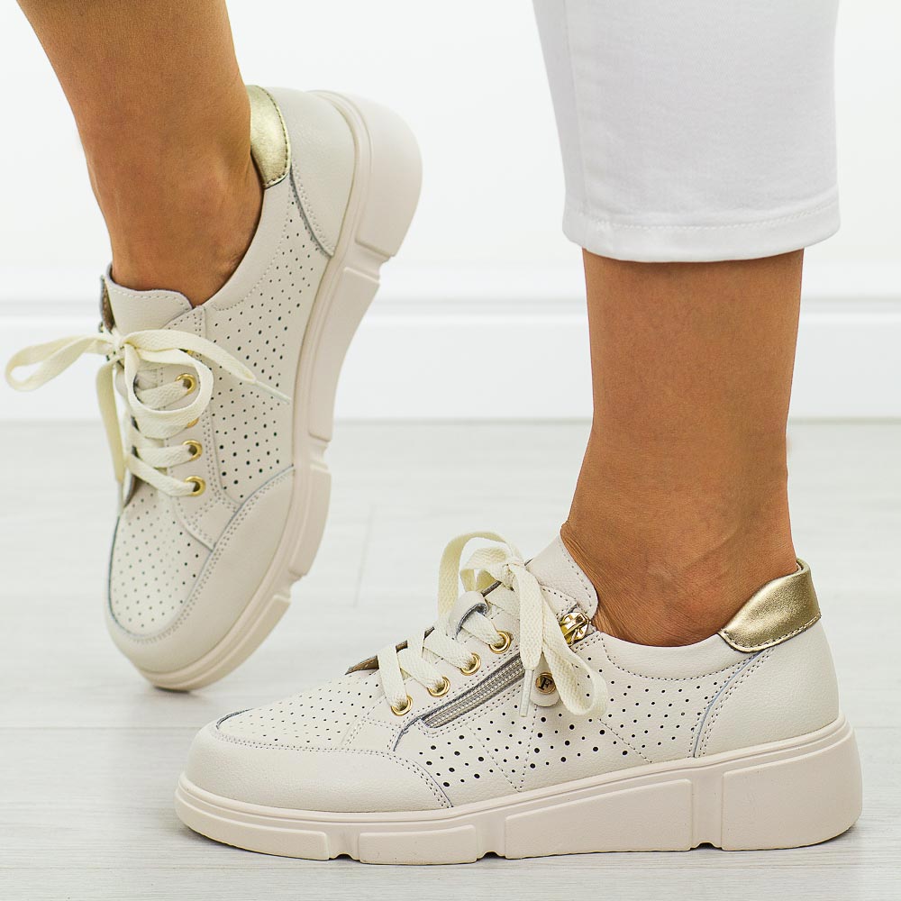 Beżowe skórzane półbuty damskie Filippo Dp6702/25