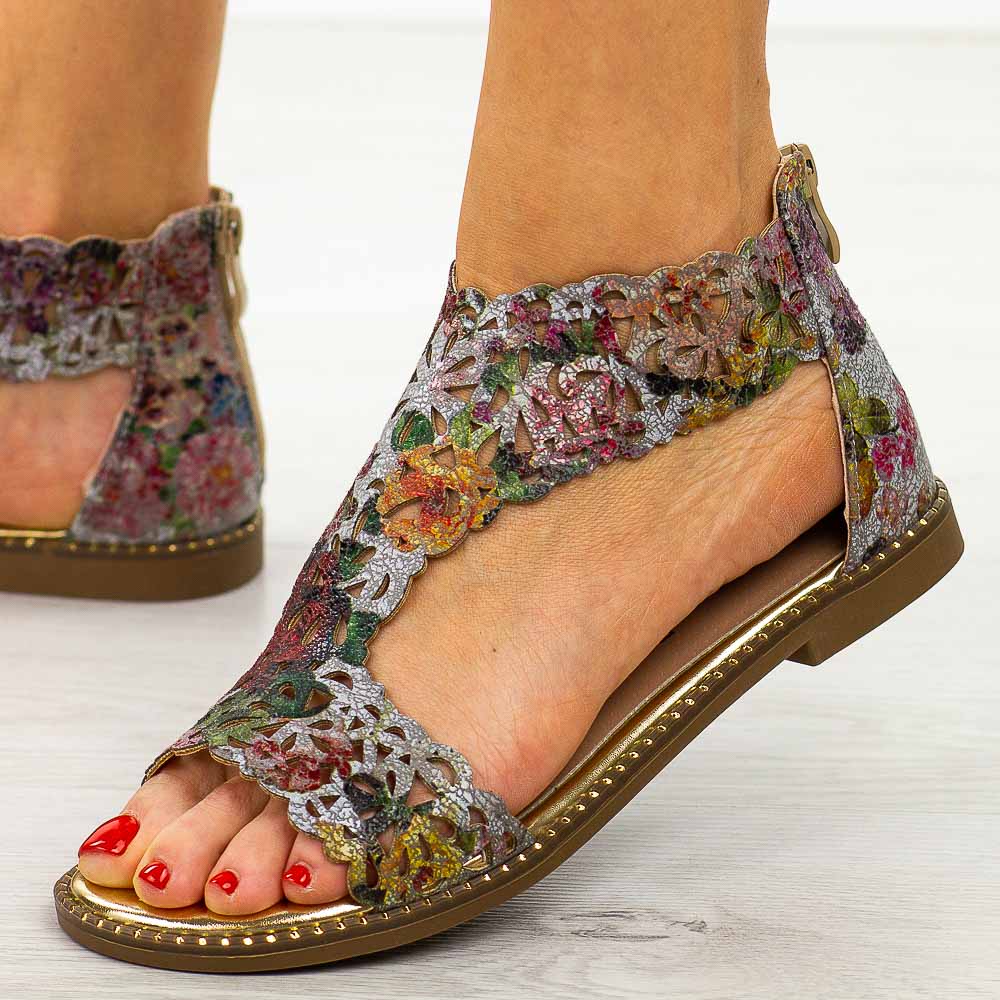 Szare sandały damskie M.Daszyński 24148-2