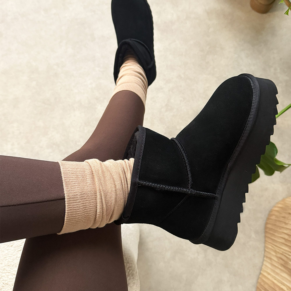 Czarne skórzane ciepłe zimowe mukluki, eskimoski T.Sokolski 531