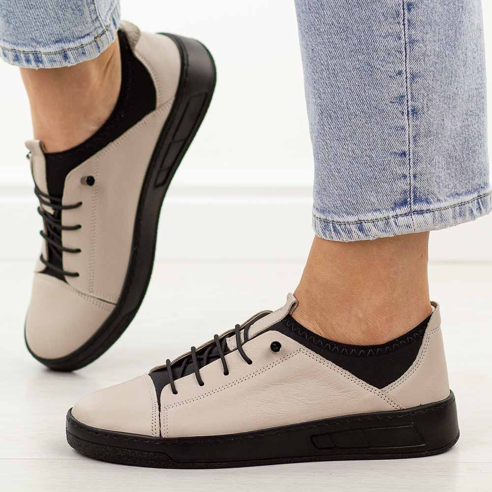 Szare skórzane półbuty damskie T.Sokolski w26-151