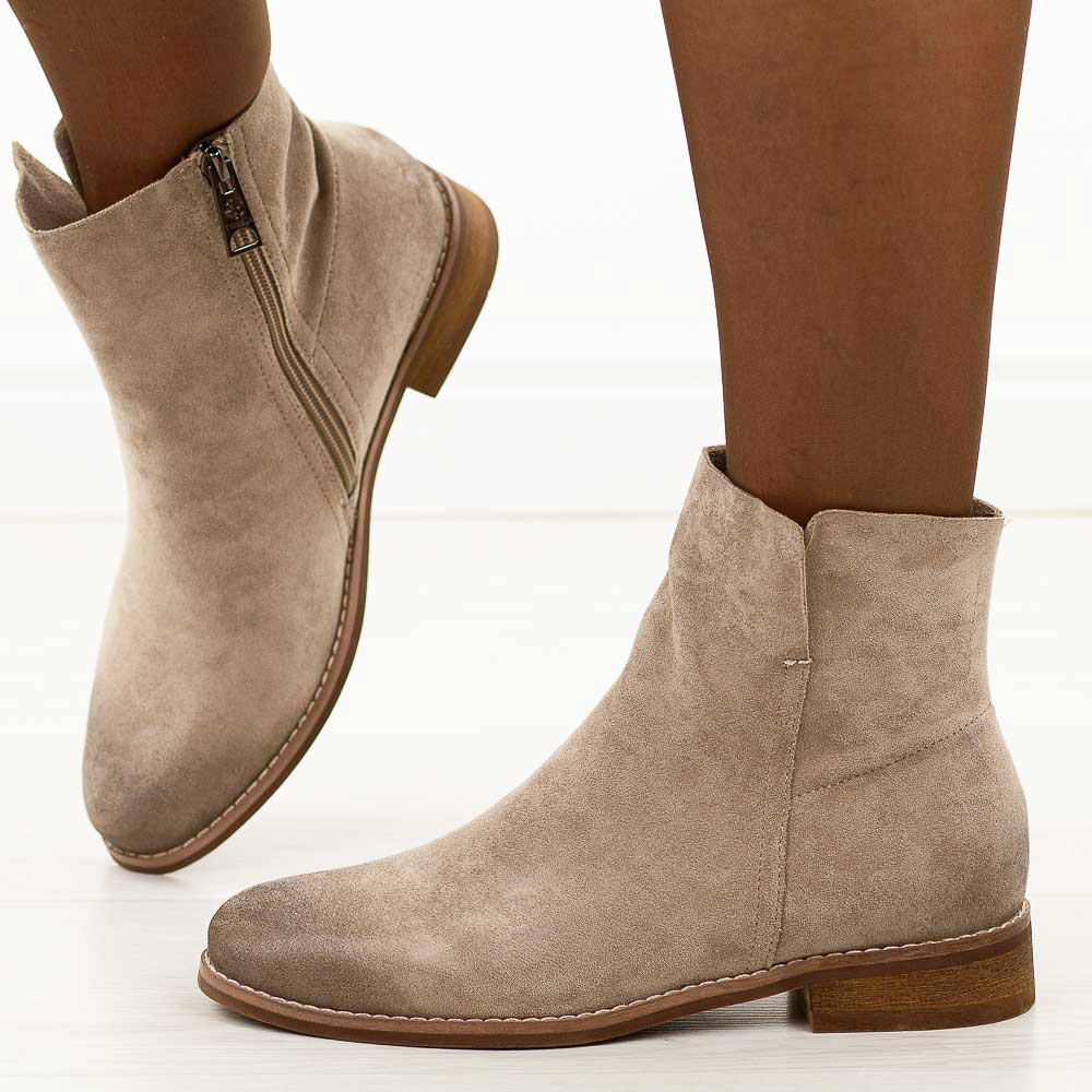 Khaki zamszowe botki damskie Vinceza 39961