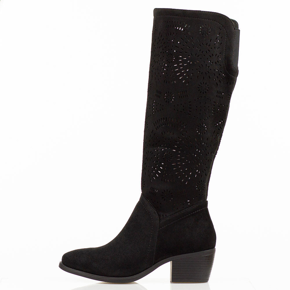 Czarne zamszowe kozaki damskie Jezzi 1921-41