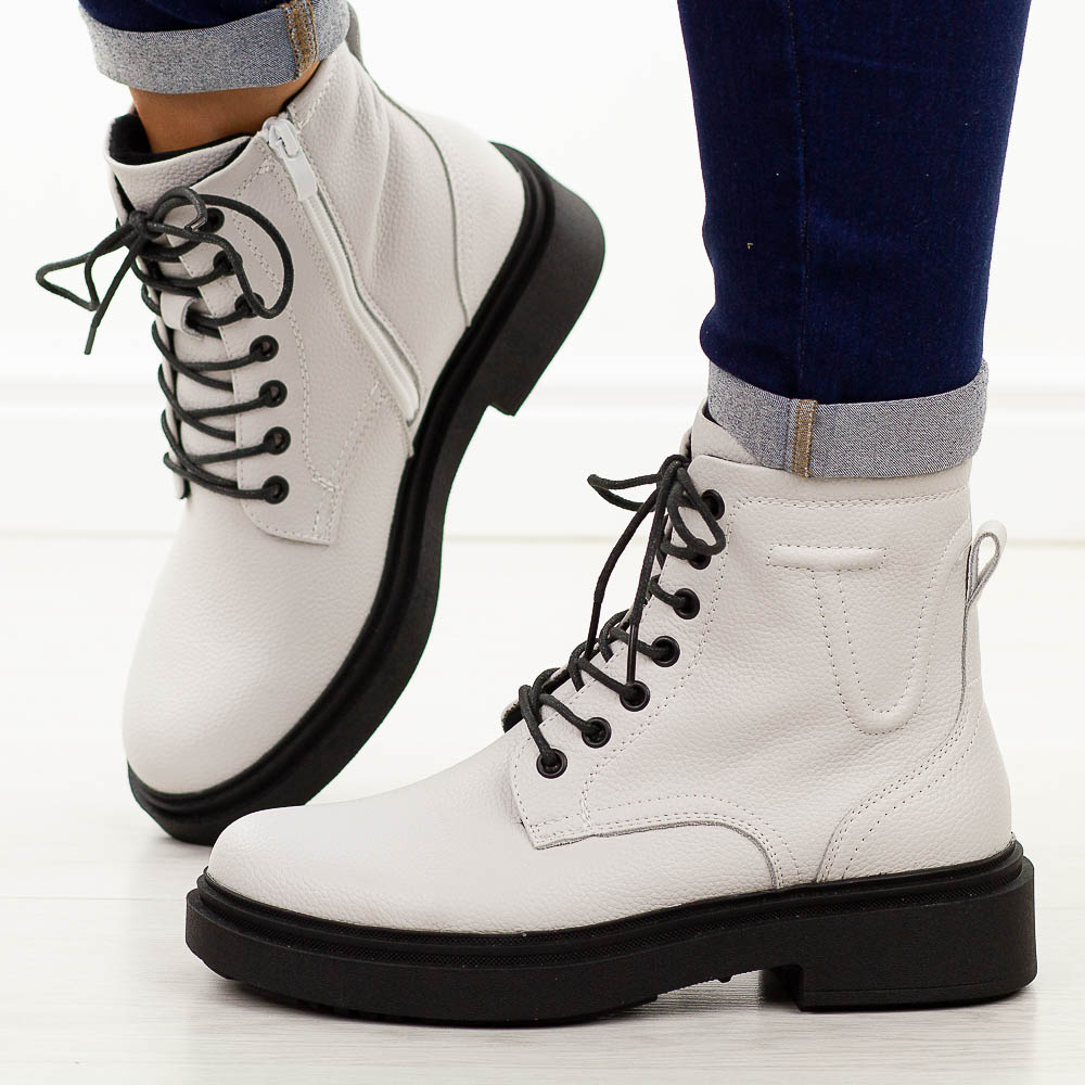 Skórzane wt botki damskie na traperze Sergio Leone Bt25248-S