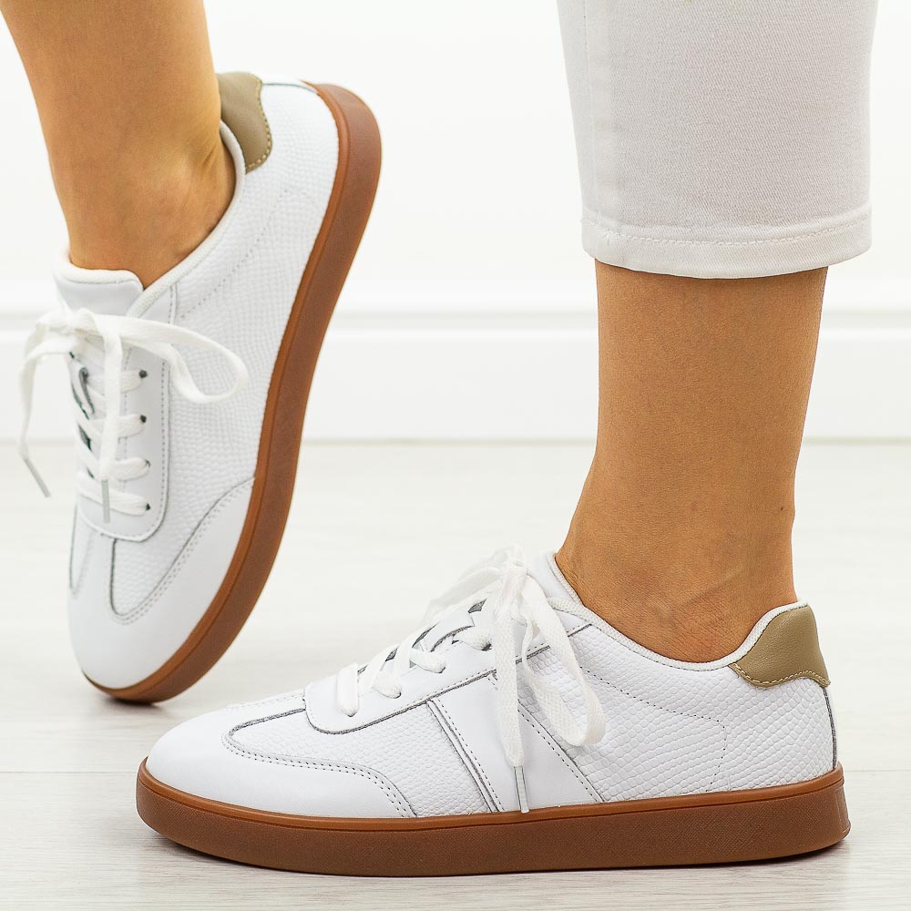 Białe skórzane półbuty damskie Sergio Leone Sp112