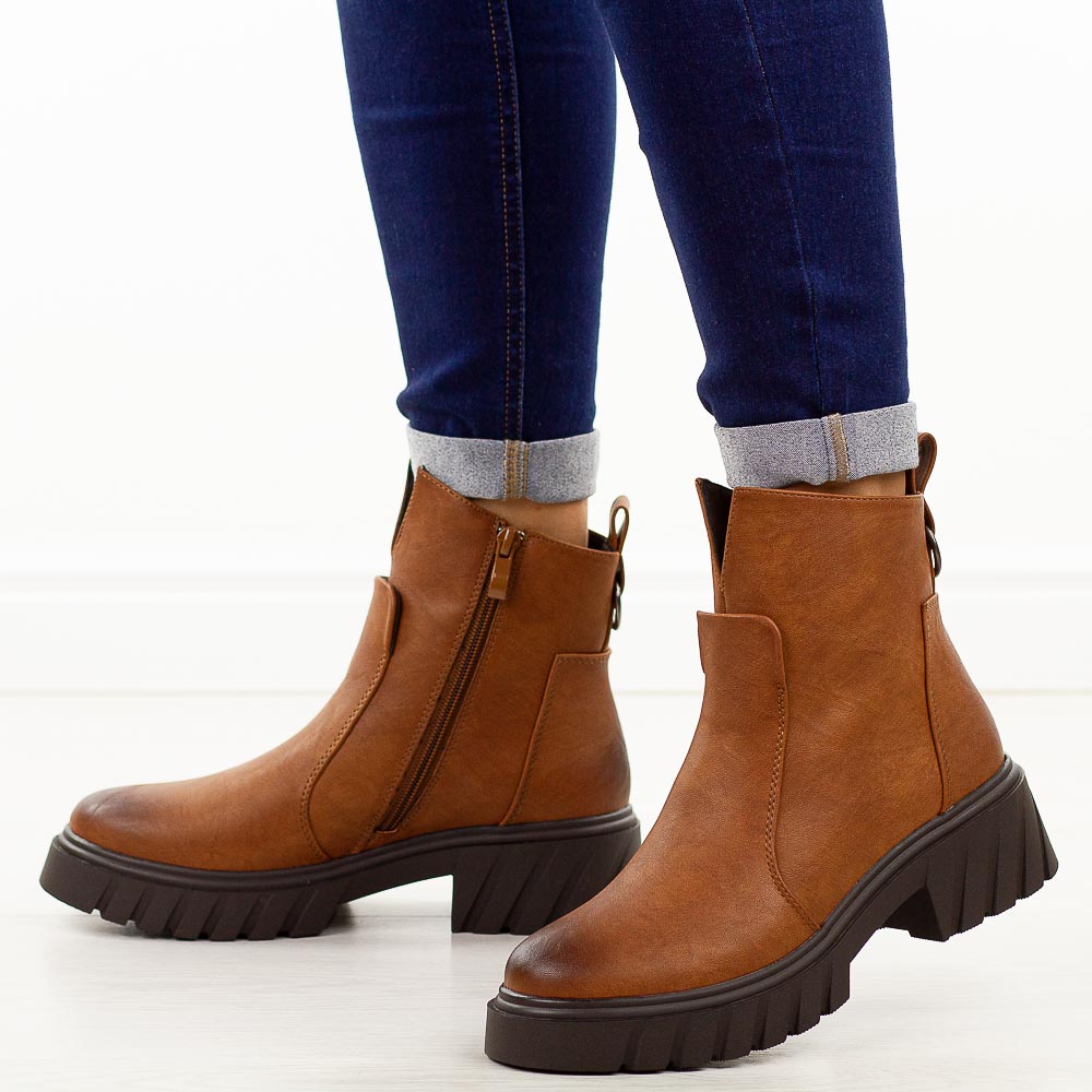 Camelowe botki damskie M.Daszyński 2502-6