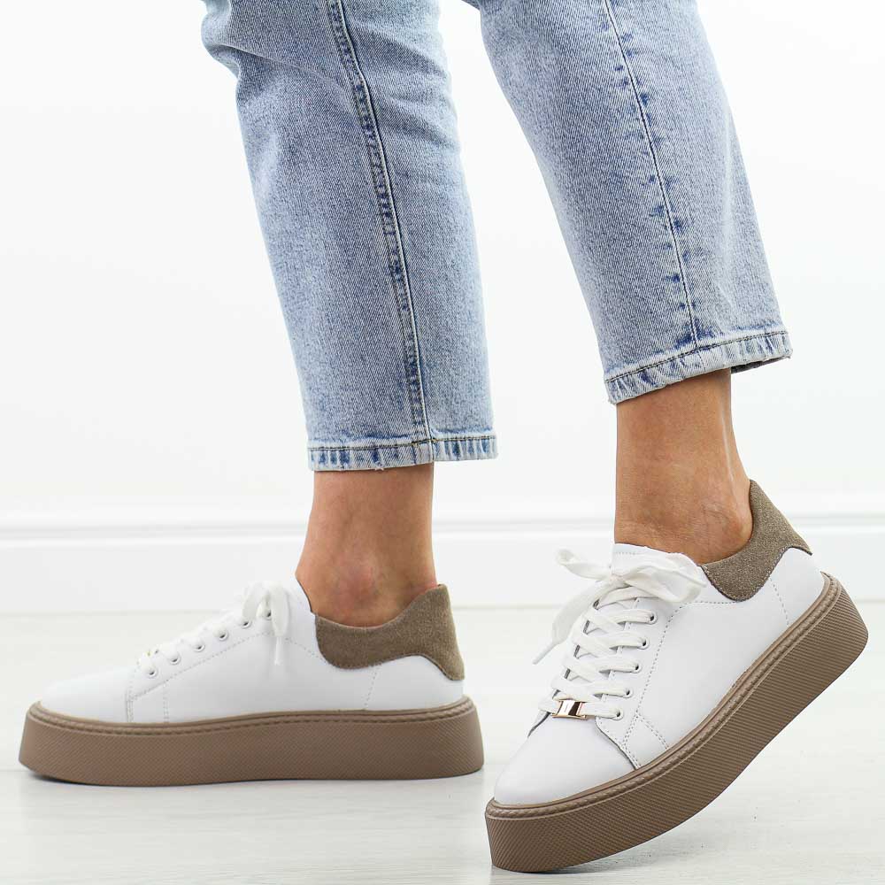 Białe skórzane półbuty damskie Filippo Dp6119/26