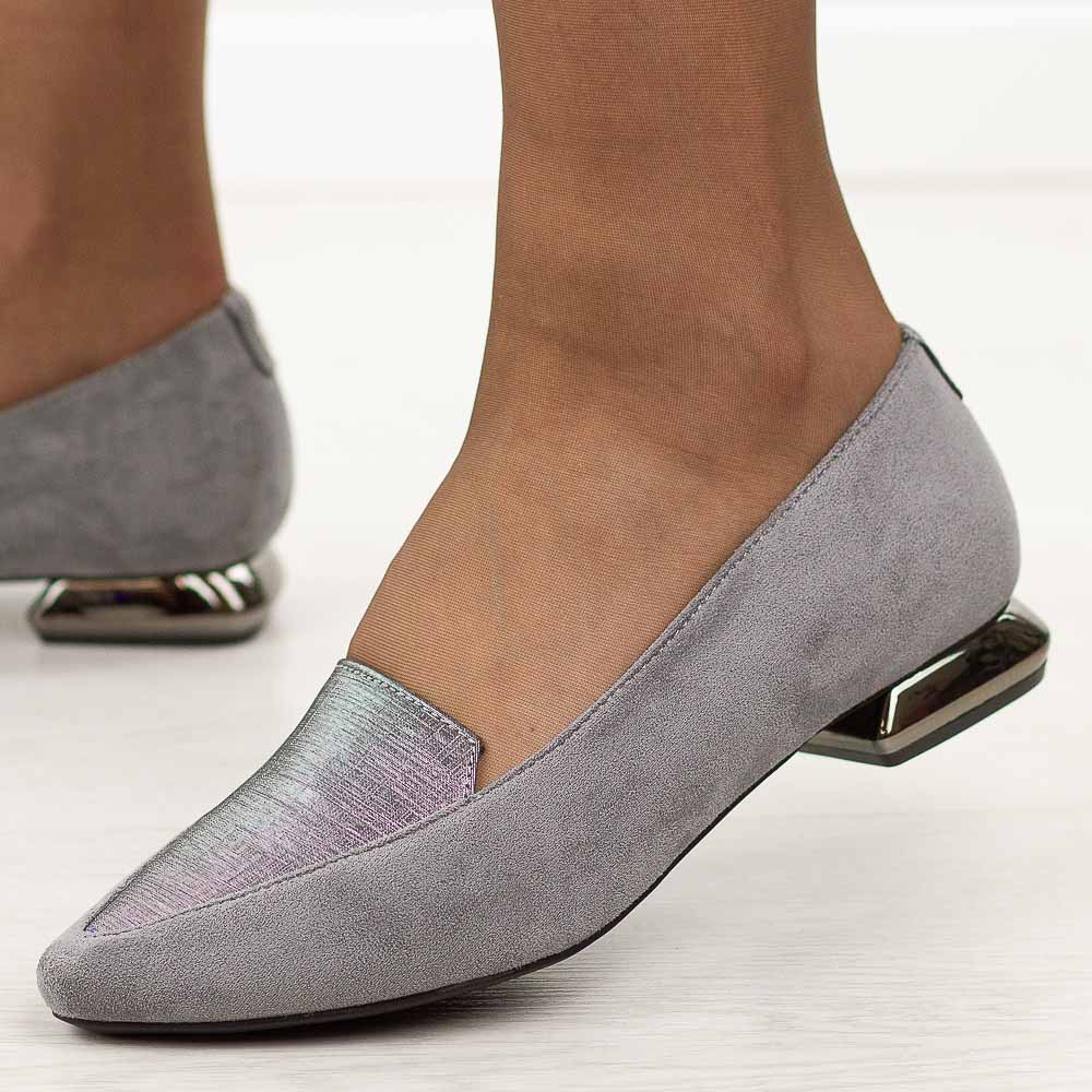 Szare baleriny damskie Jezzi Asa178-1