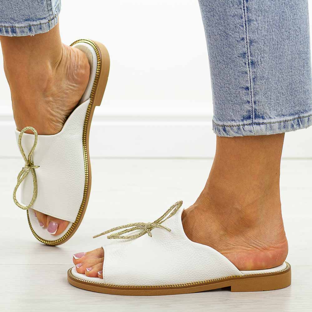 Białe Polskie klapki damskie Suzana Sev