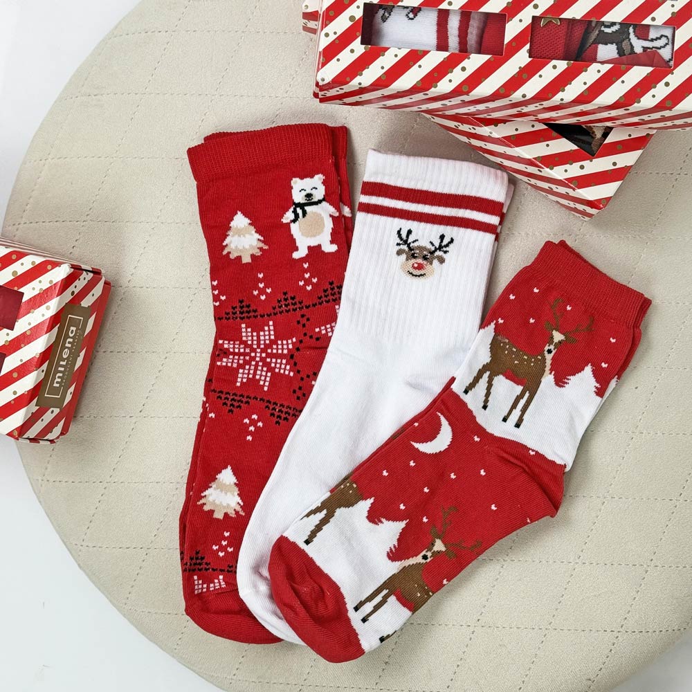 Zestaw na prezent damski - 3 pary skarpetek 1083