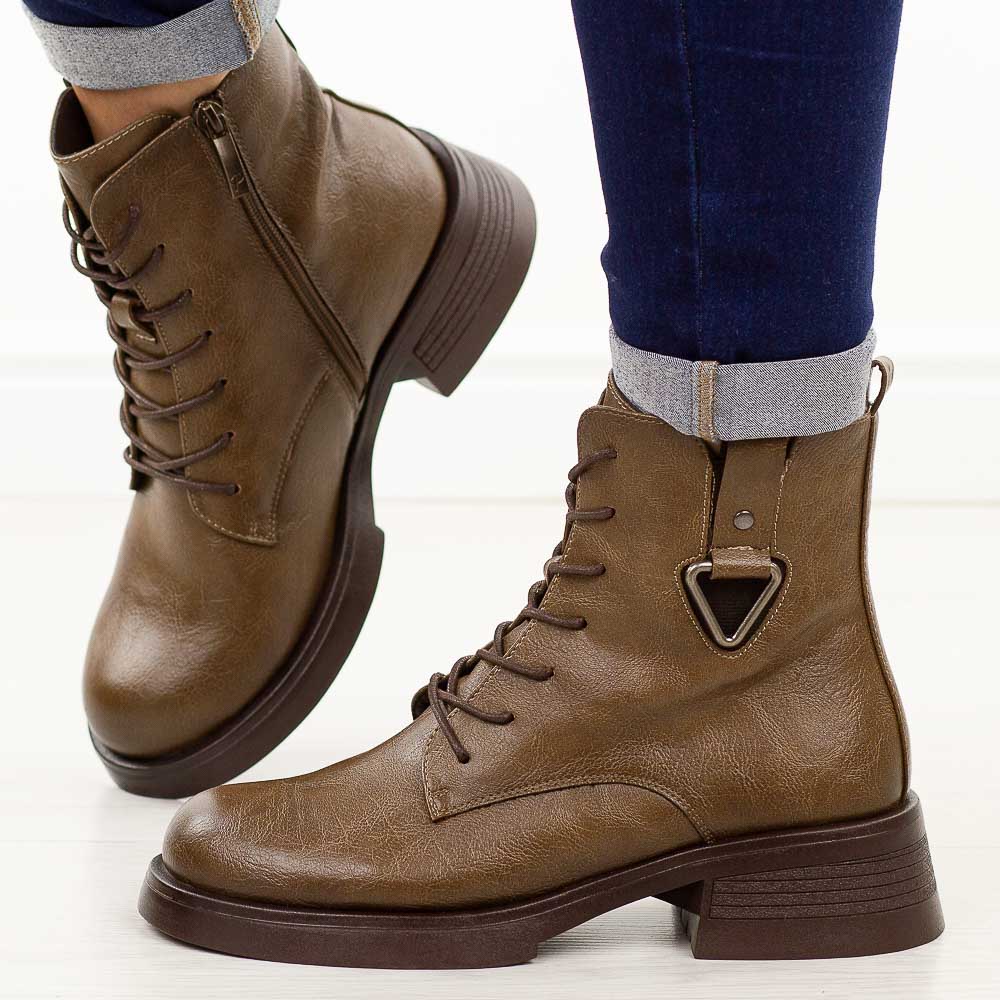 Brązowe botki damskie Potocki 12719