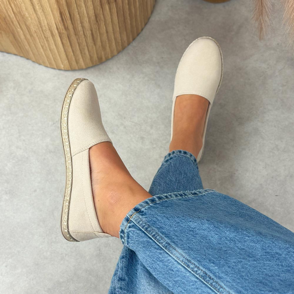 Beżowe espadryle damskie, półbuty Potocki 16332