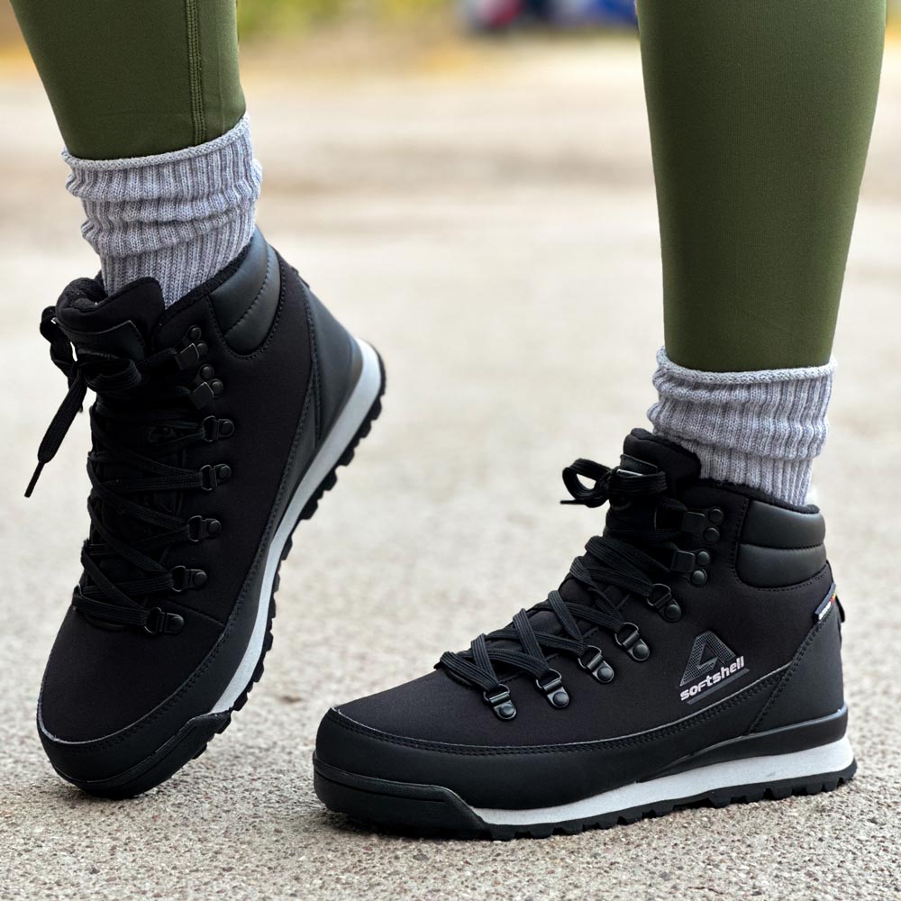 Czarne zimowe śniegowce damskie z membraną American Club Softshell Wt61/23