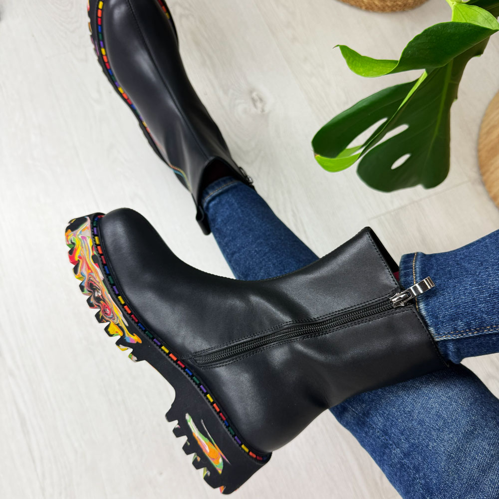 Czarne skórzane botki damskie T.Sokolski Z25-84