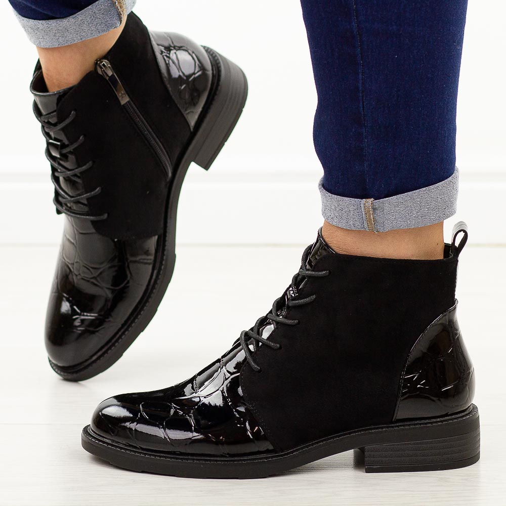 Czarne botki damskie Potocki 12666 bk