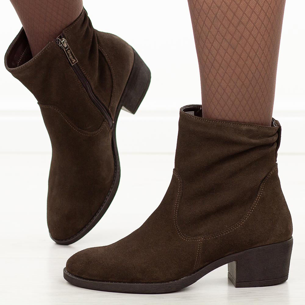 Czekoladowe zimowe Polskie kowbojki damskie Gregors 869