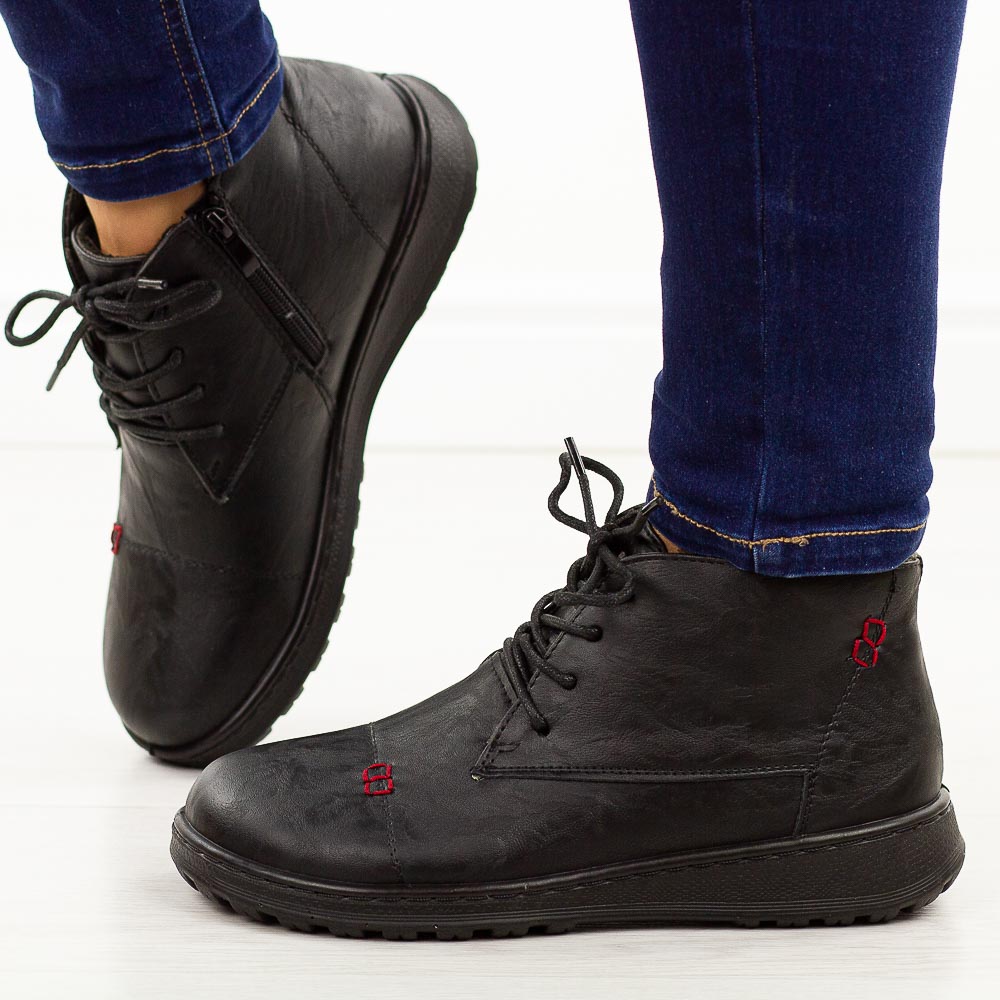 Czarne botki damskie Potocki 90363