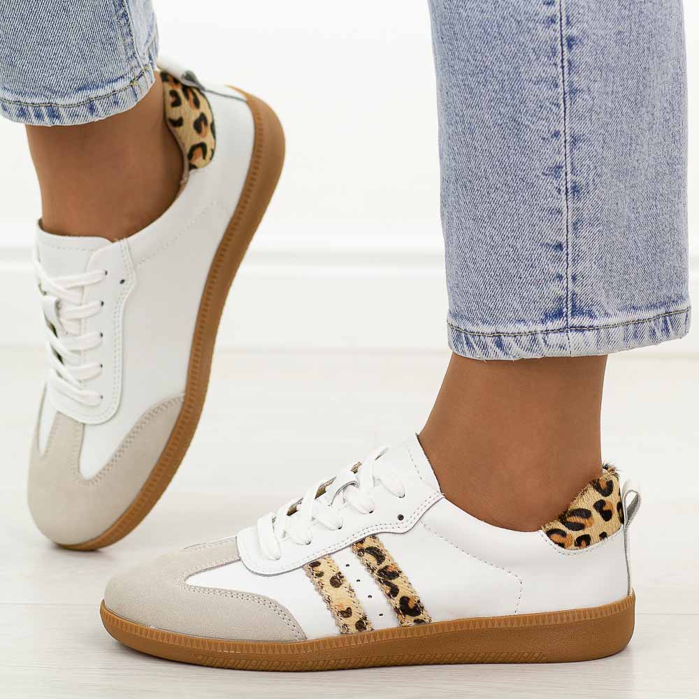 Białe skórzane półbuty damskie Filippo Dp7508/26