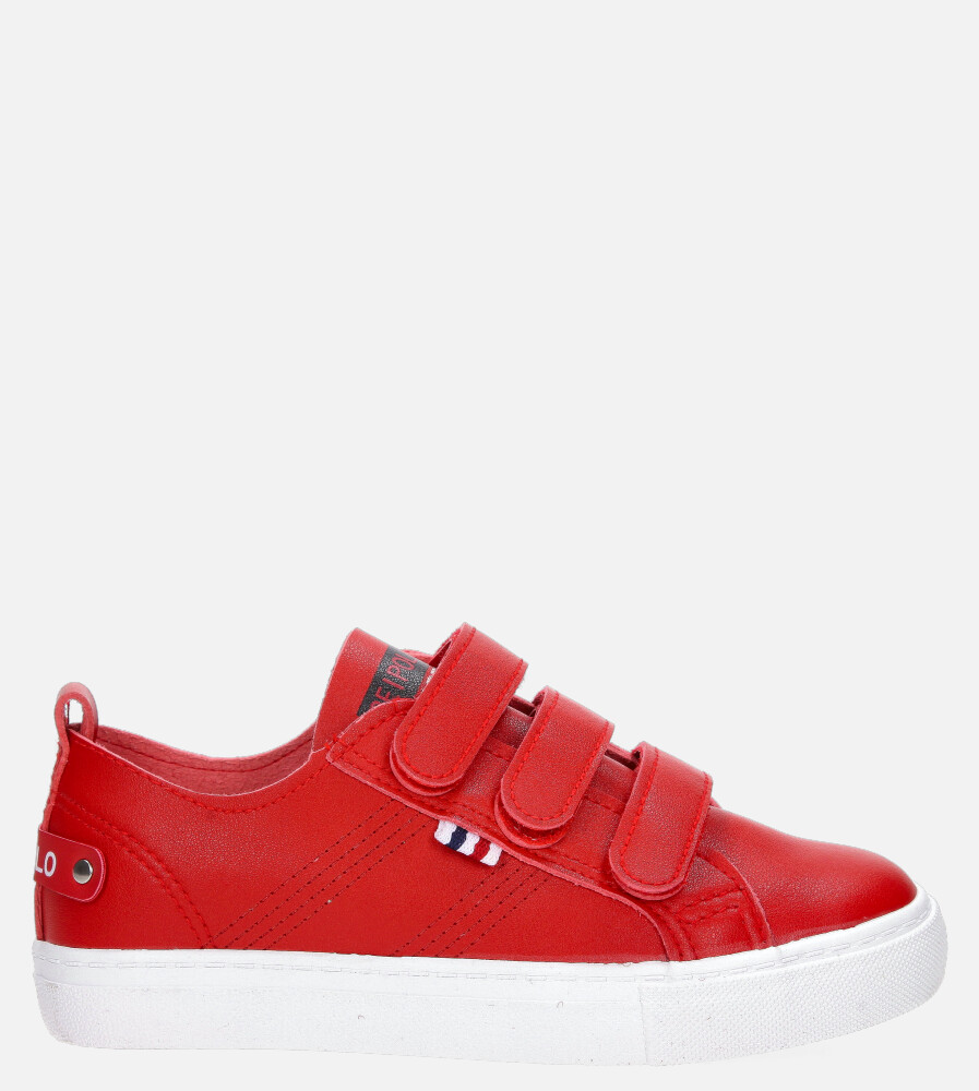 Czerwone trampki na rzepy casu 20w9/r/13