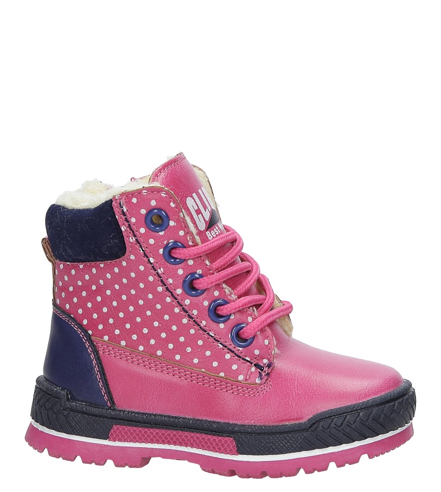 Różowe trzewiki w groszki sznurowane casu h-133