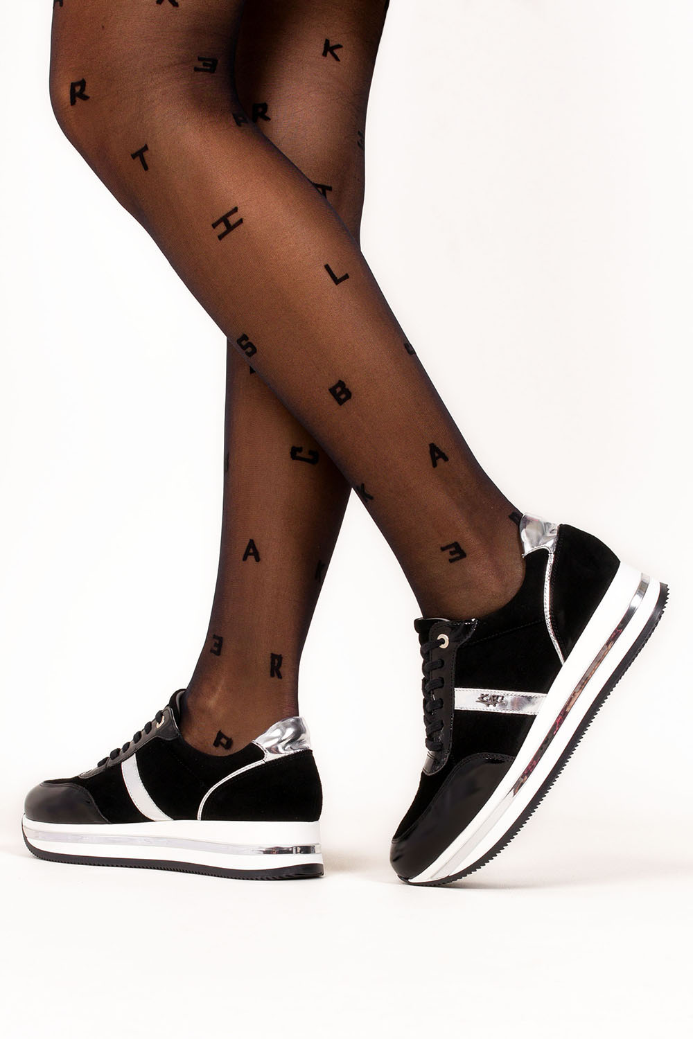 Czarne sneakersy kati buty sportowe sznurowane polska skóra 7090