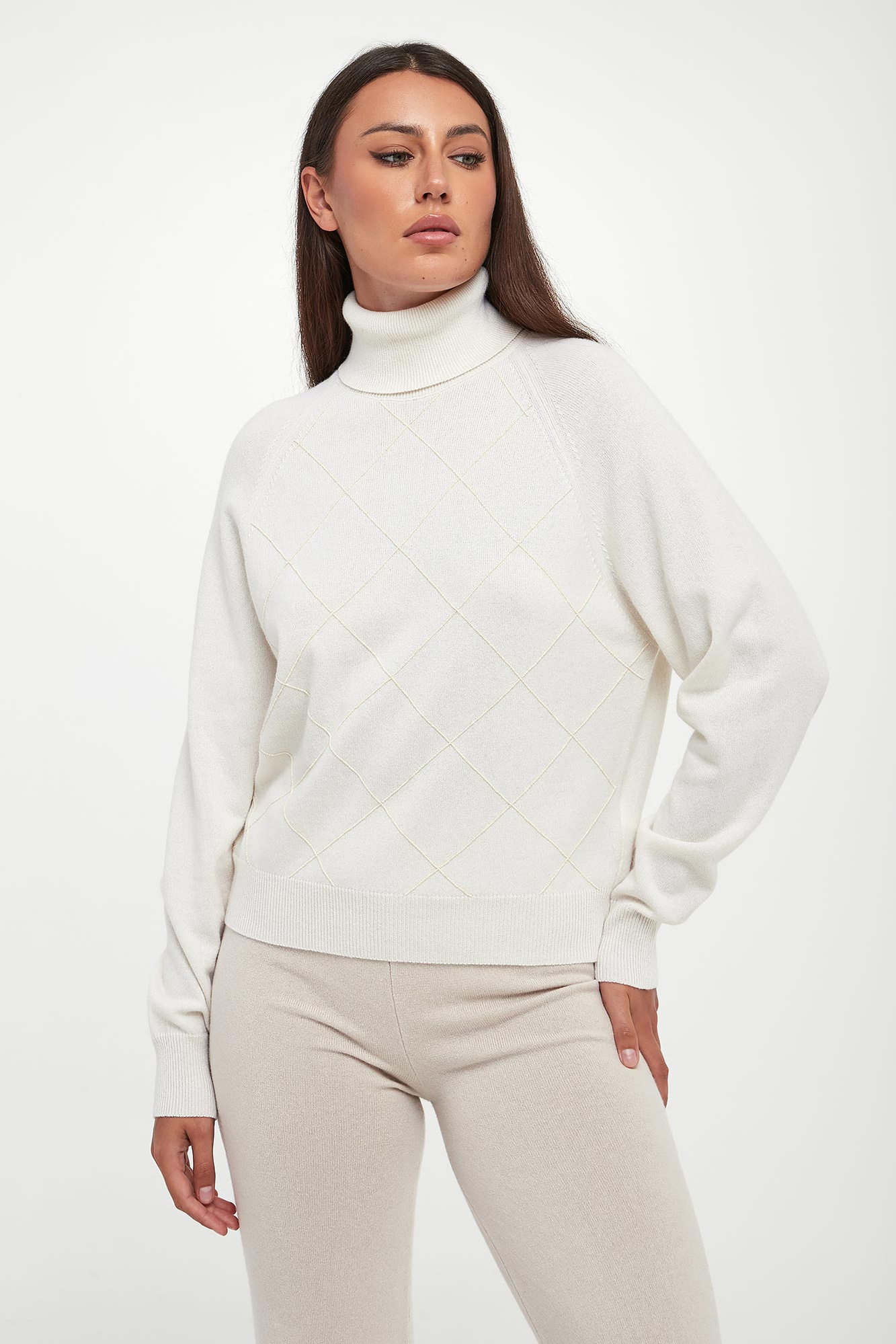 Golf damski wełniany z jedwabiem PESERICO