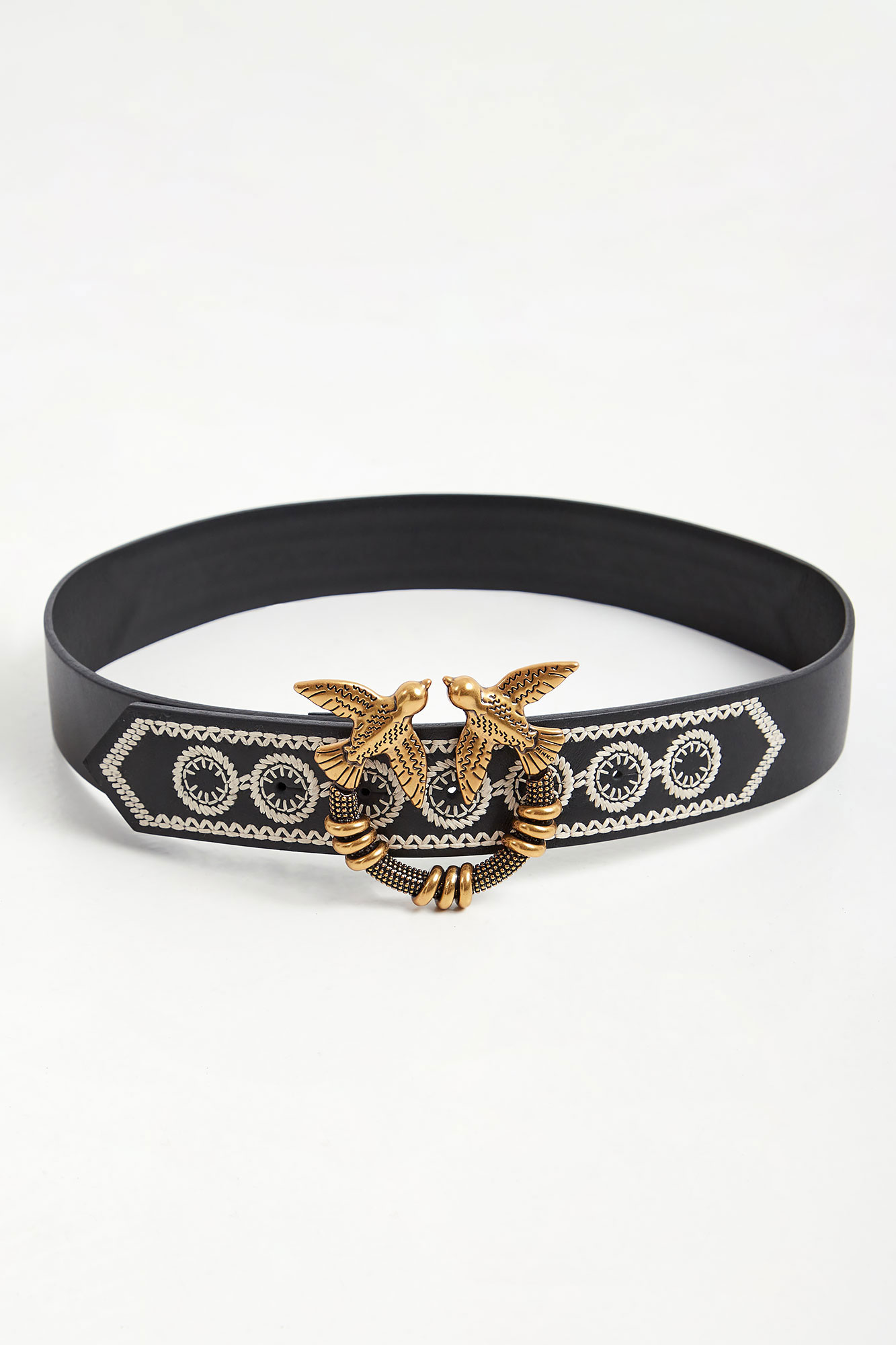 Pasek skórzany Love Etno PINKO