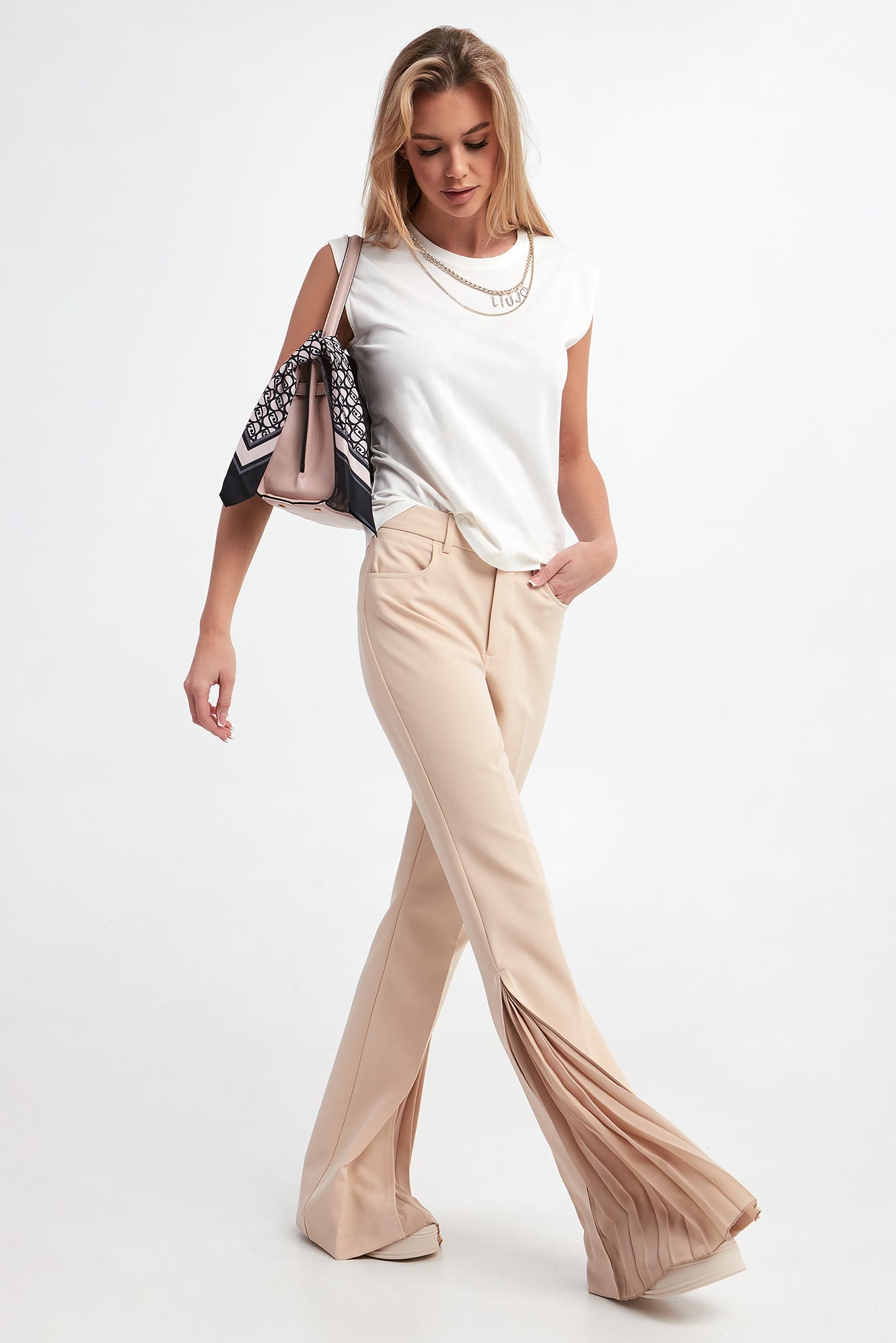 T-shirt damski z łańcuchem LIU JO