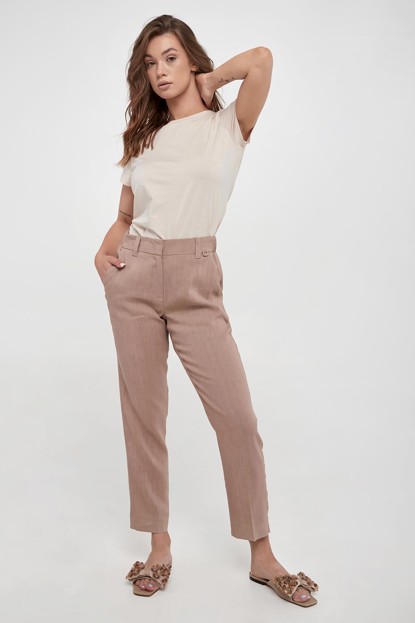 Spodnie damskie lniane Celeste MARELLA MONOCHROME