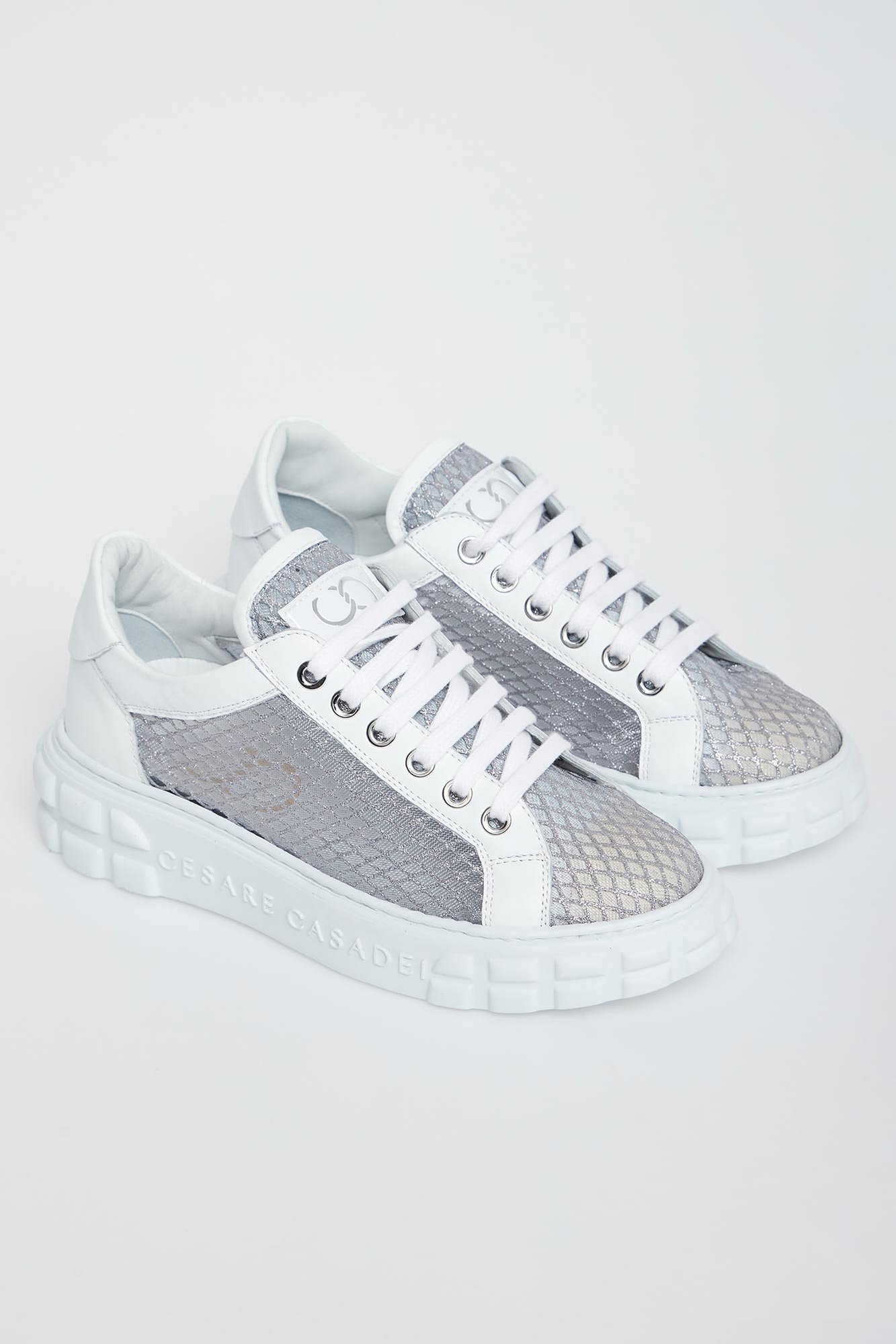 Sneakersy damskie skórzane CESARE CASADEI