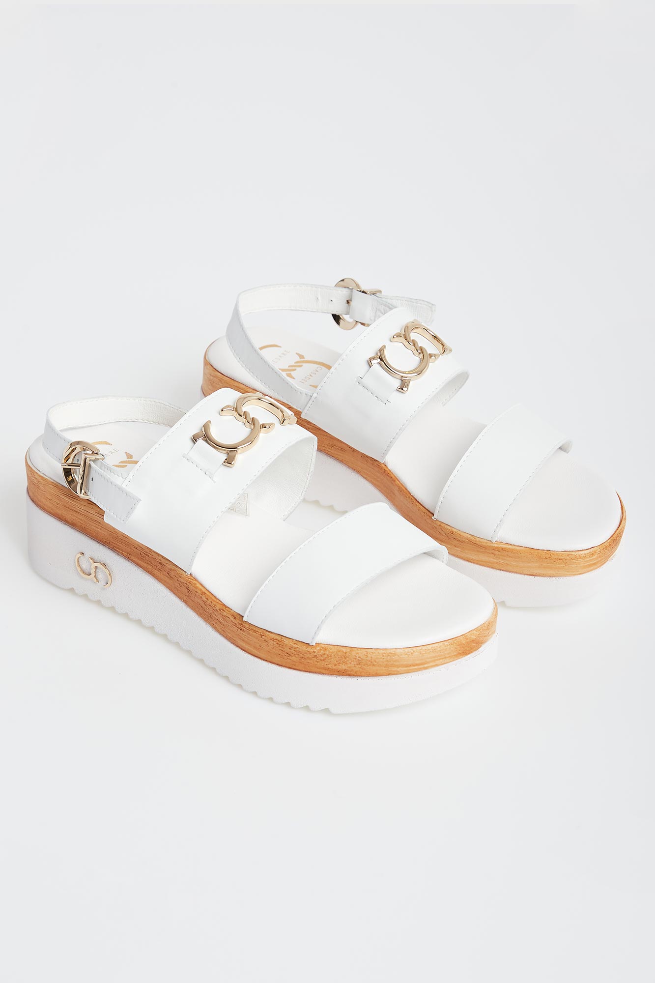 Sandały damskie skórzane na platformie CESARE CASADEI