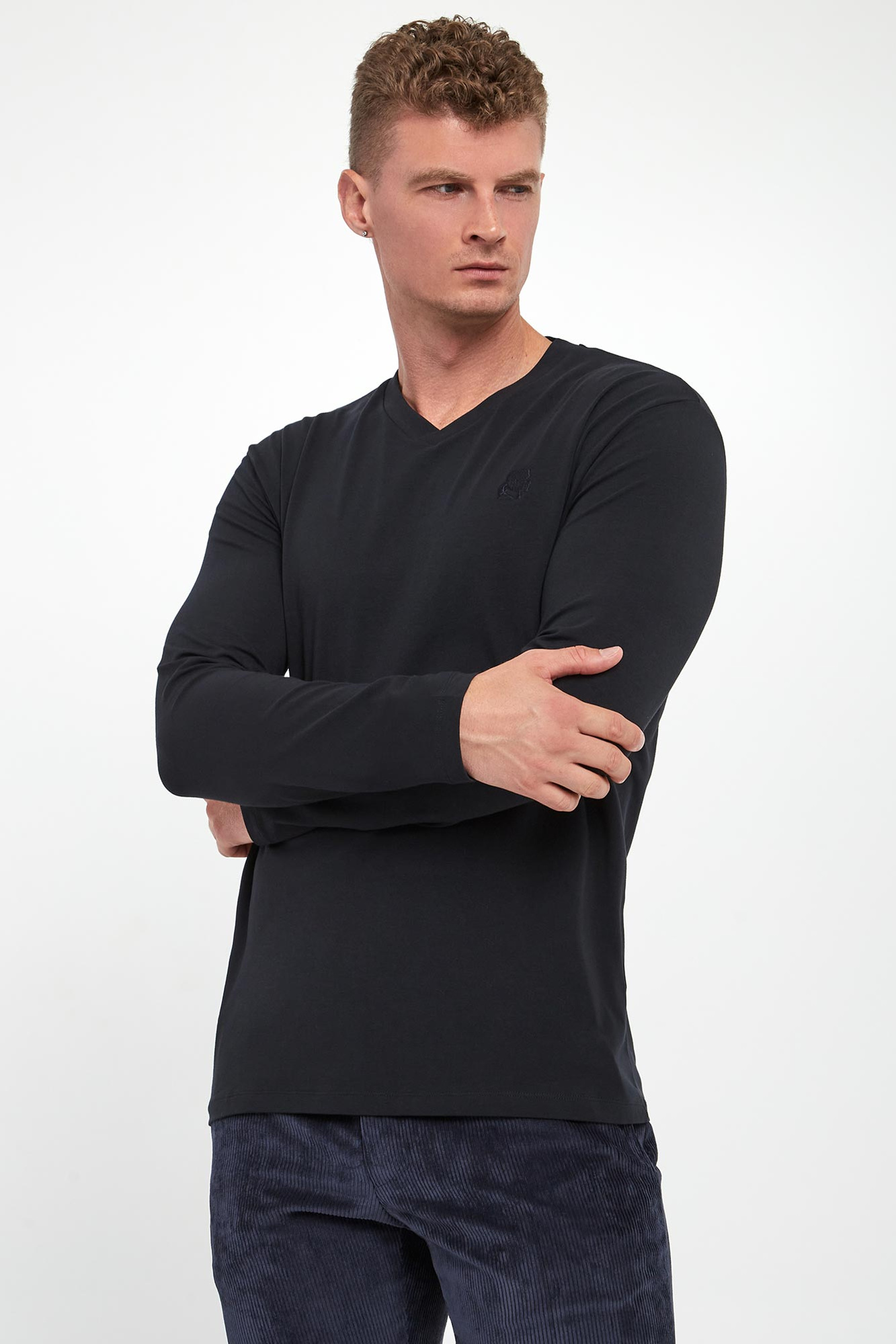 Longsleeve męski z logo KARL LAGERFELD