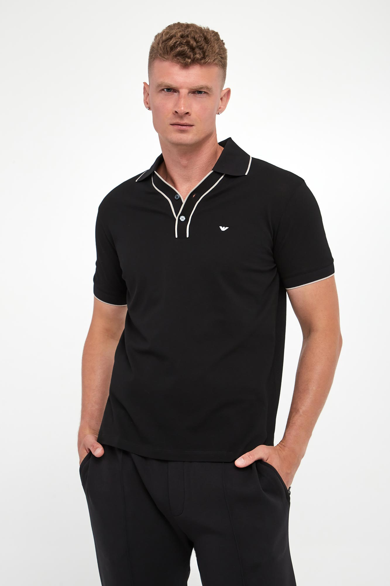 Polo męskie z logo EMPORIO ARMANI