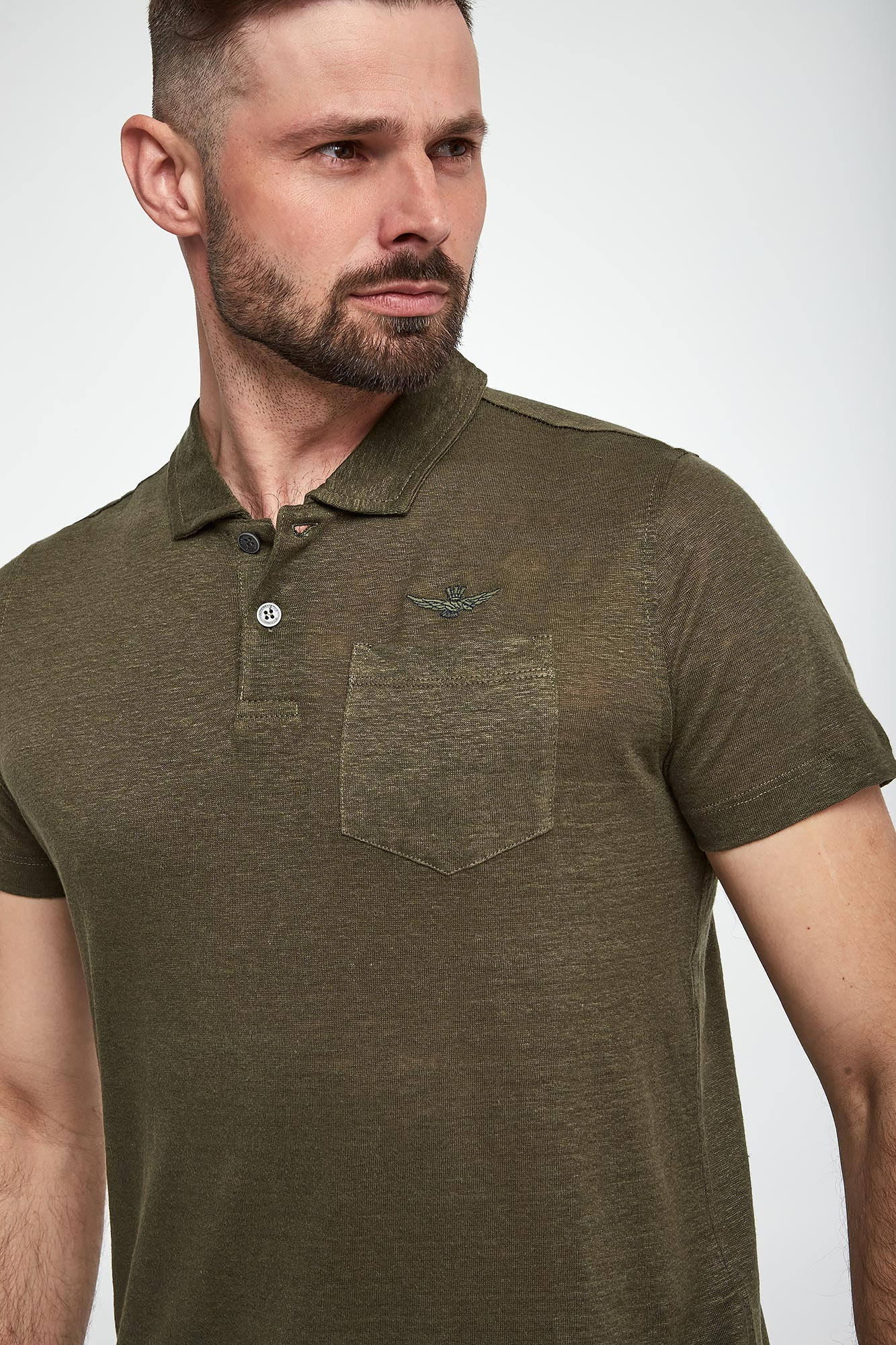 Polo męskie lniane AERONAUTICA MILITARE