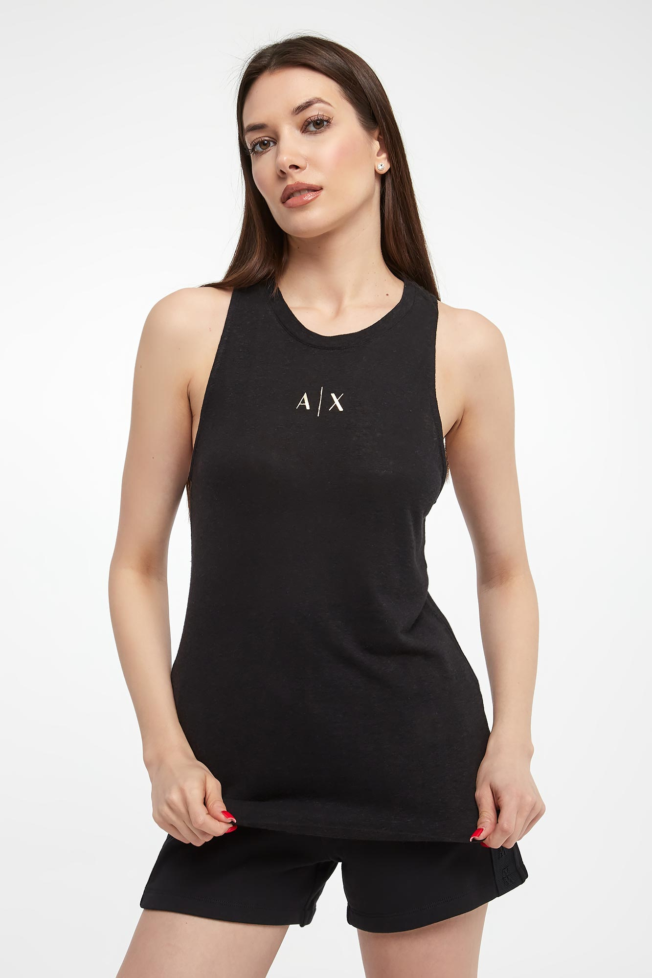 Top damski z lnem ARMANI EXCHANGE