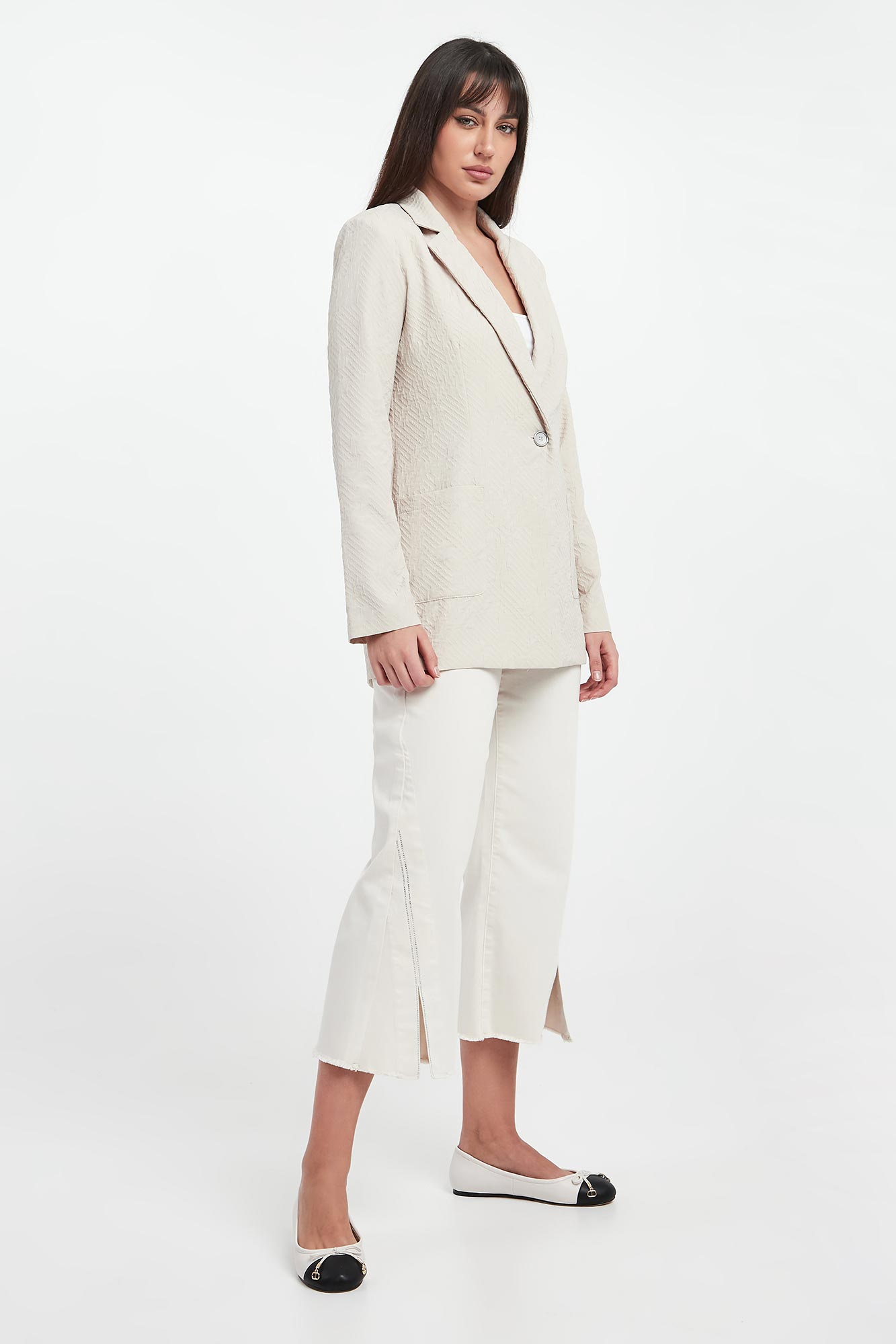 Jeansy damskie z kryształkami JOSEPH RIBKOFF