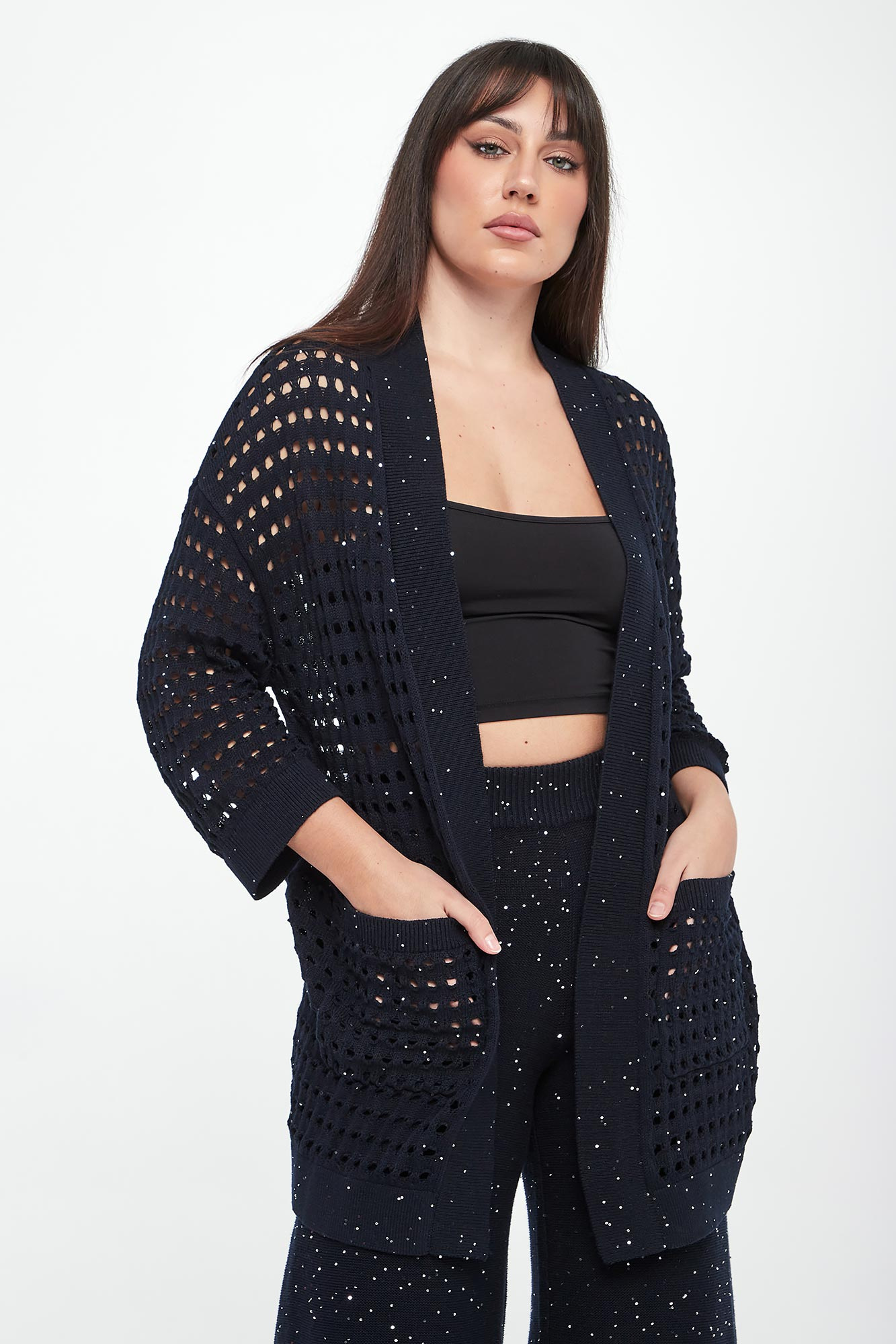 Kardigan damski ażurowy JOSEPH RIBKOFF