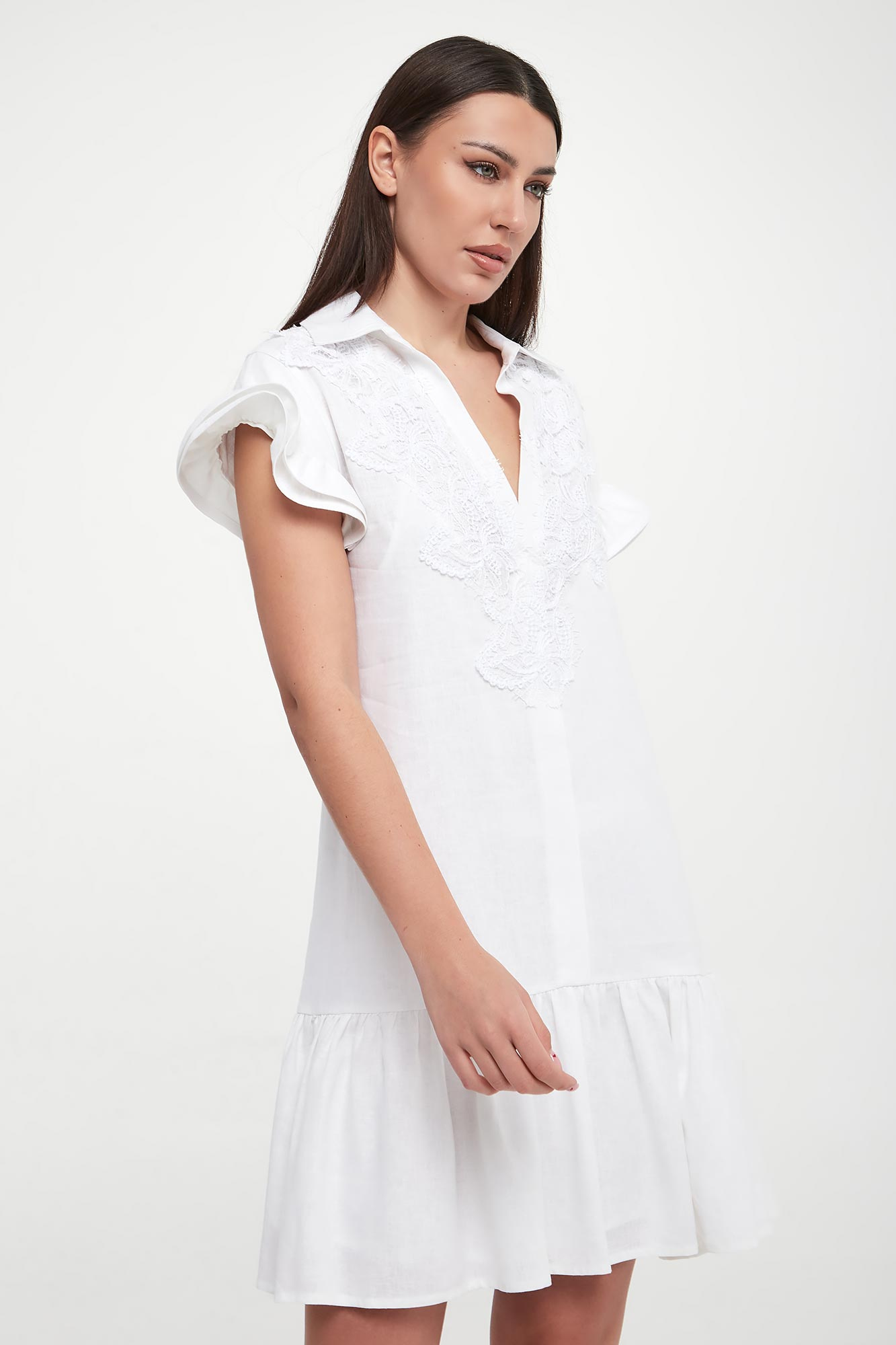 Sukienka lniana mini ERMANNO FIRENZE