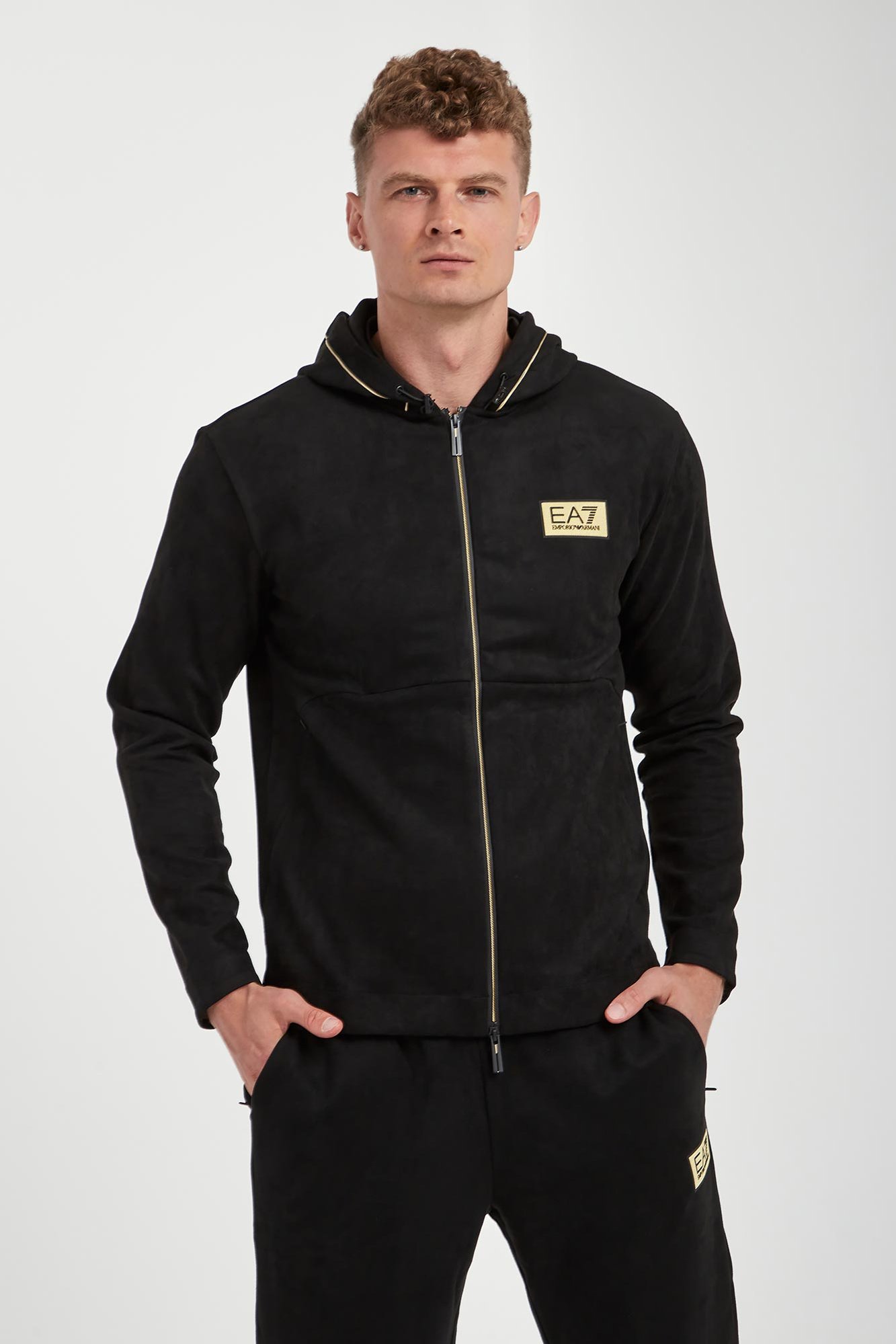 Bluza męska welurowa EA7 EMPORIO ARMANI