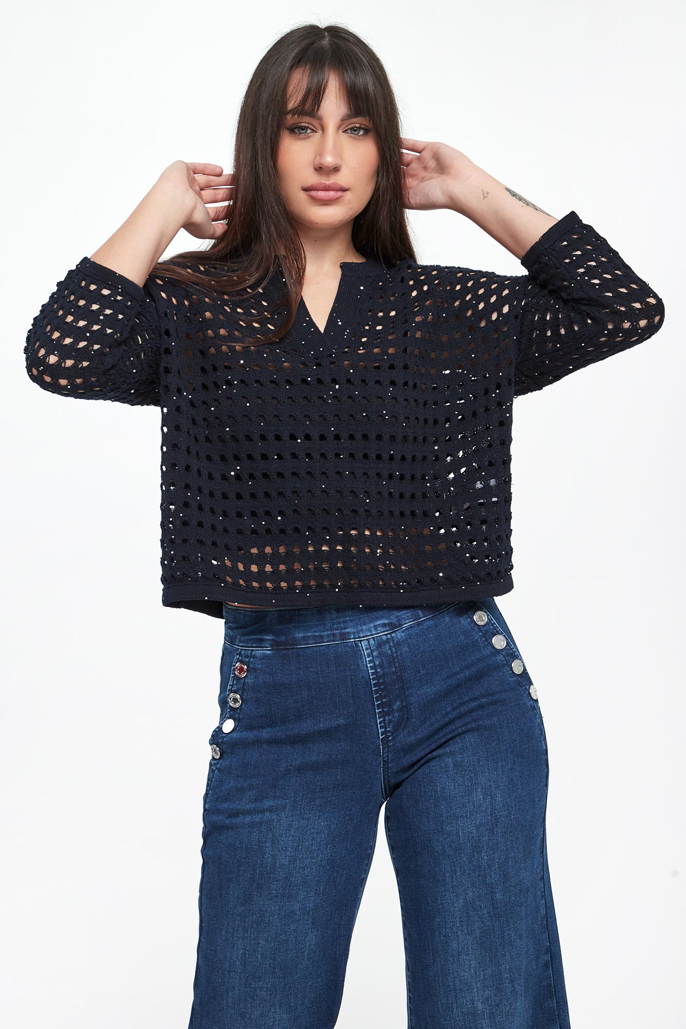 Sweter damski ażurowy JOSEPH RIBKOFF