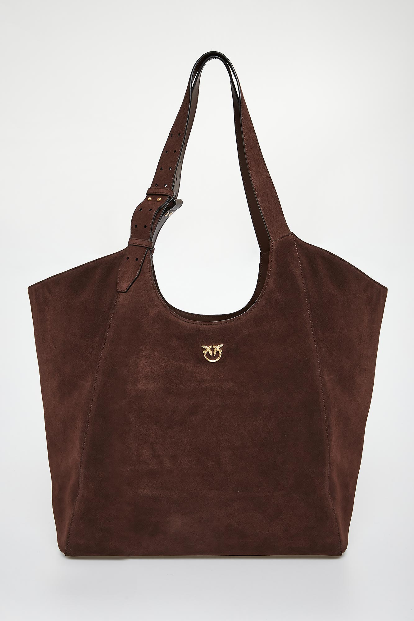 Torebka damska zamszowa skóra shooper PINKO