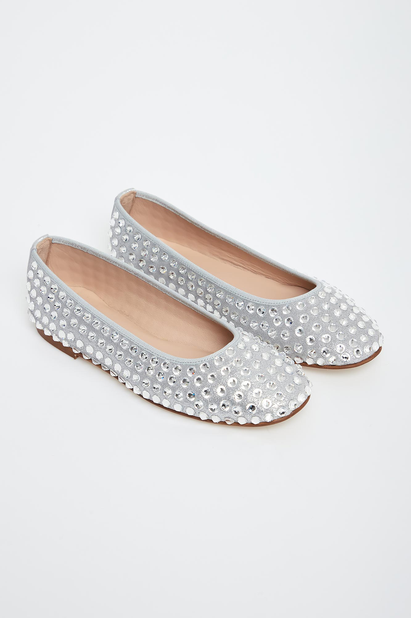 Baleriny skórzane z cyrkoniami CESARE CASADEI