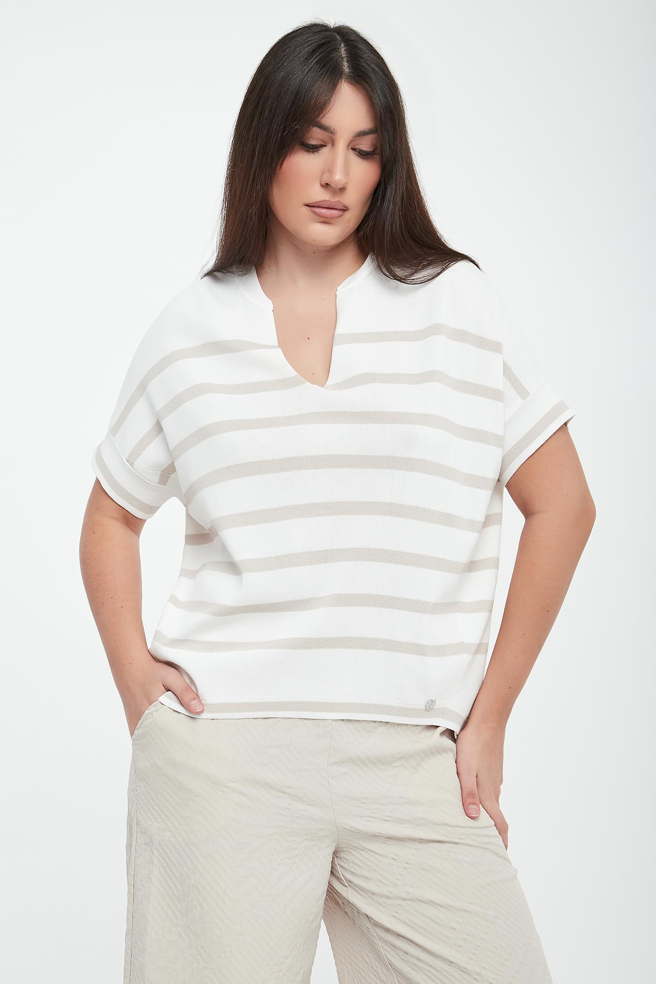 Bluzka damska dzianinowa w paski JOSEPH RIBKOFF