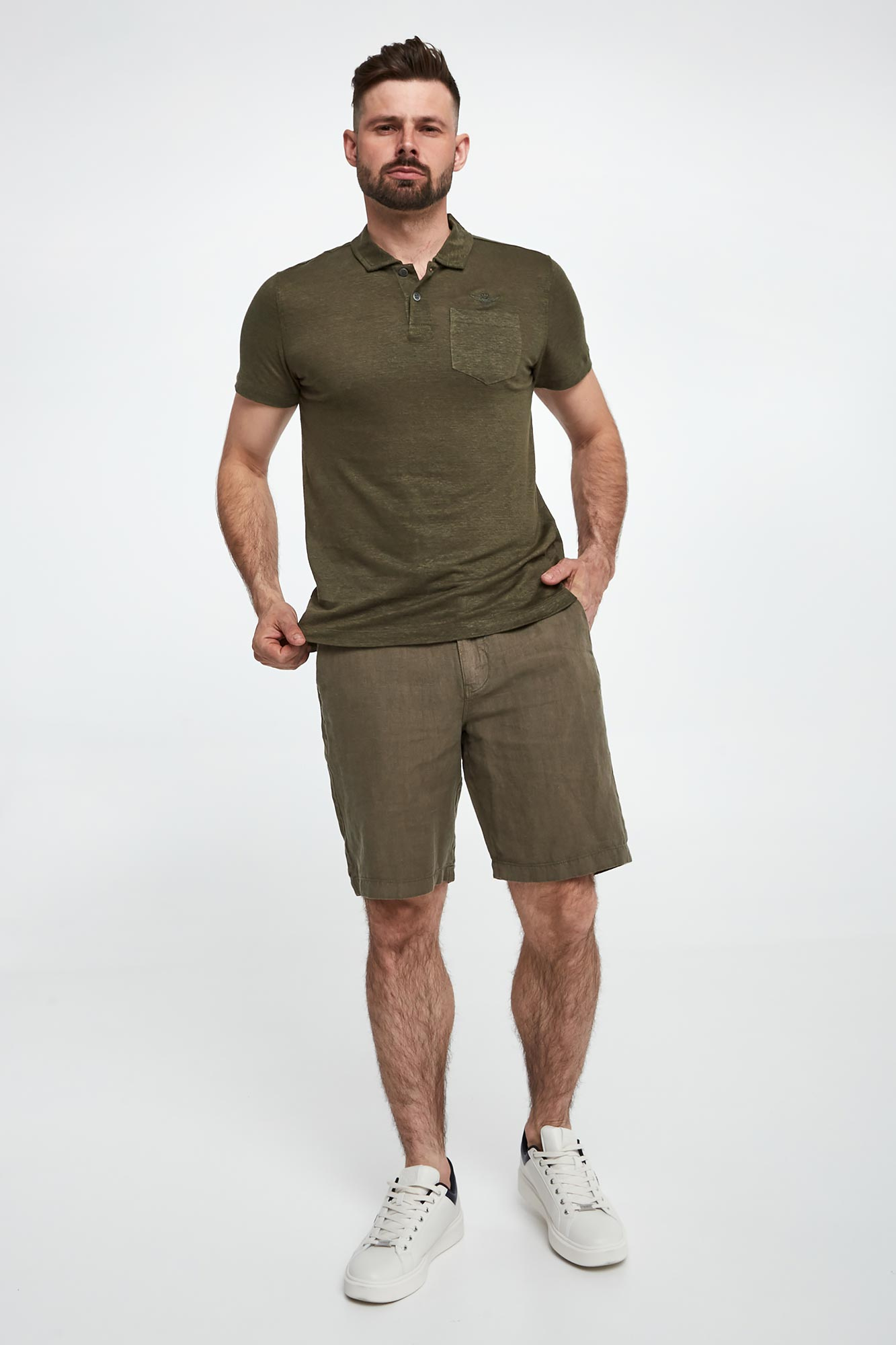 Bermudy męskie lniane AERONAUTICA MILITARE